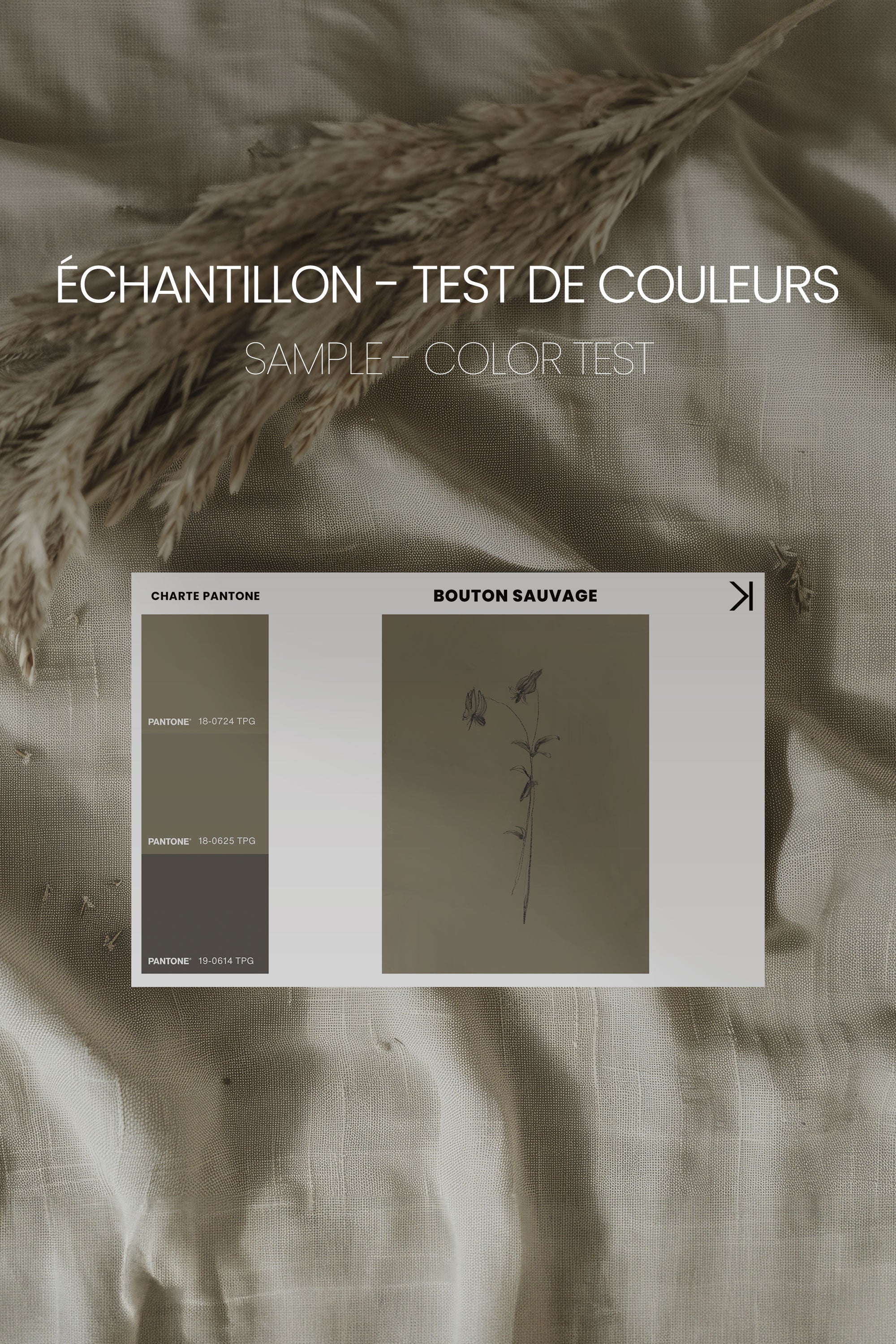 OLEKA CANVAS - BOUTON SAUVAGE, Oeuvre sur toile étirée, encadré Noir