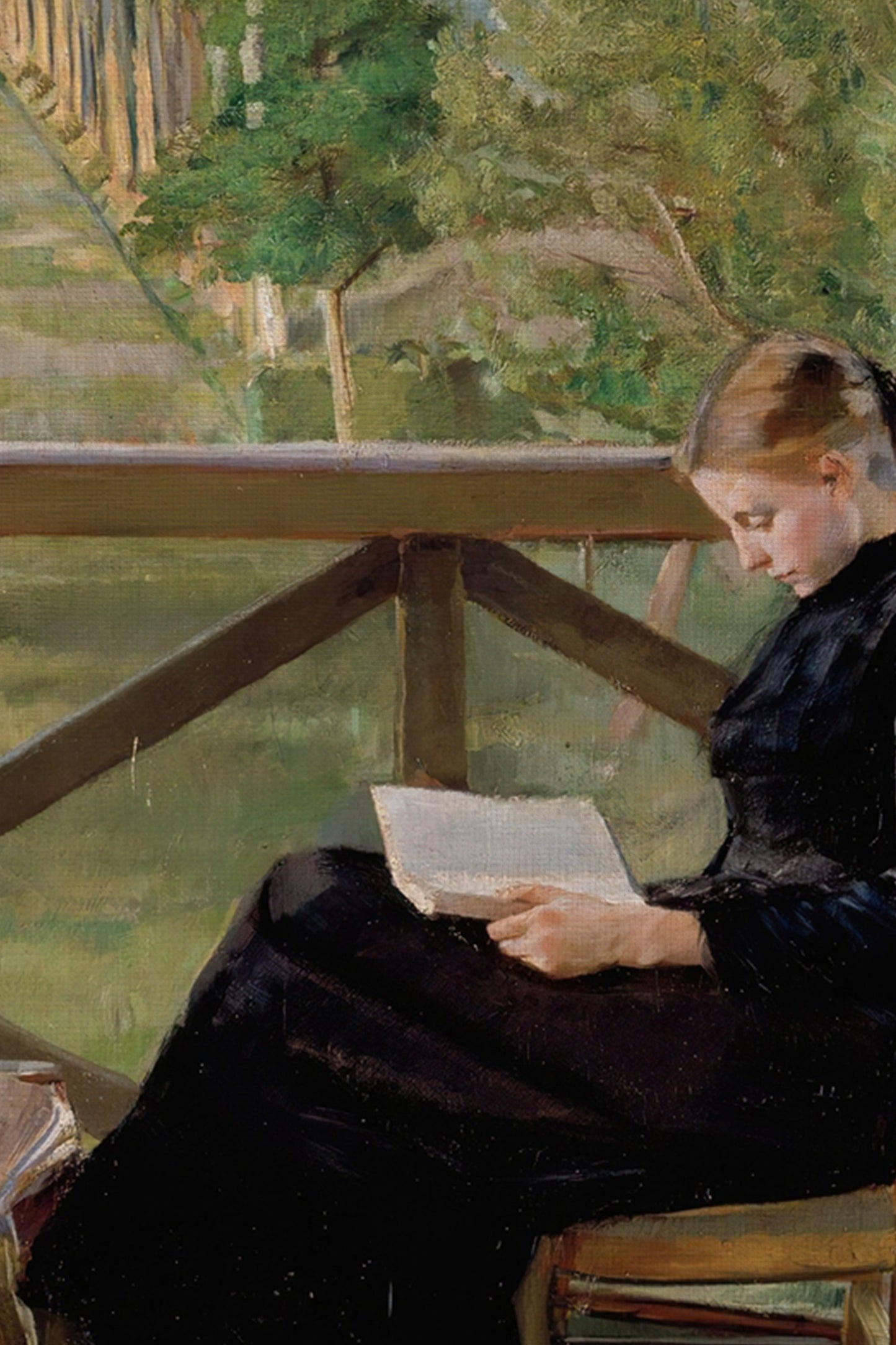 SUMMER READING, VINTAGE BRONZE FRAME