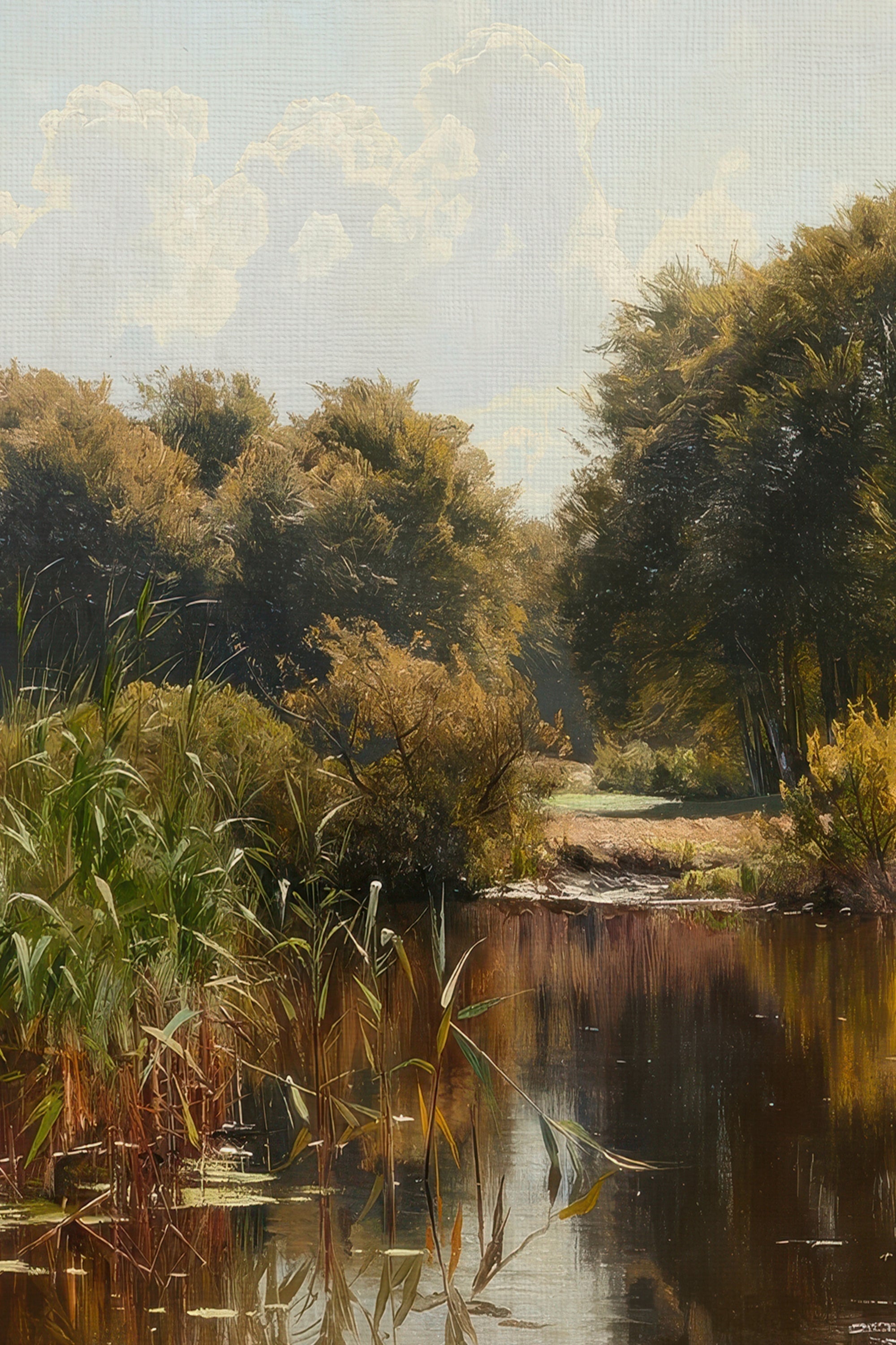REFLET SAUVAGE, Artwork on rigid canvas, framed in Vintage Bronze