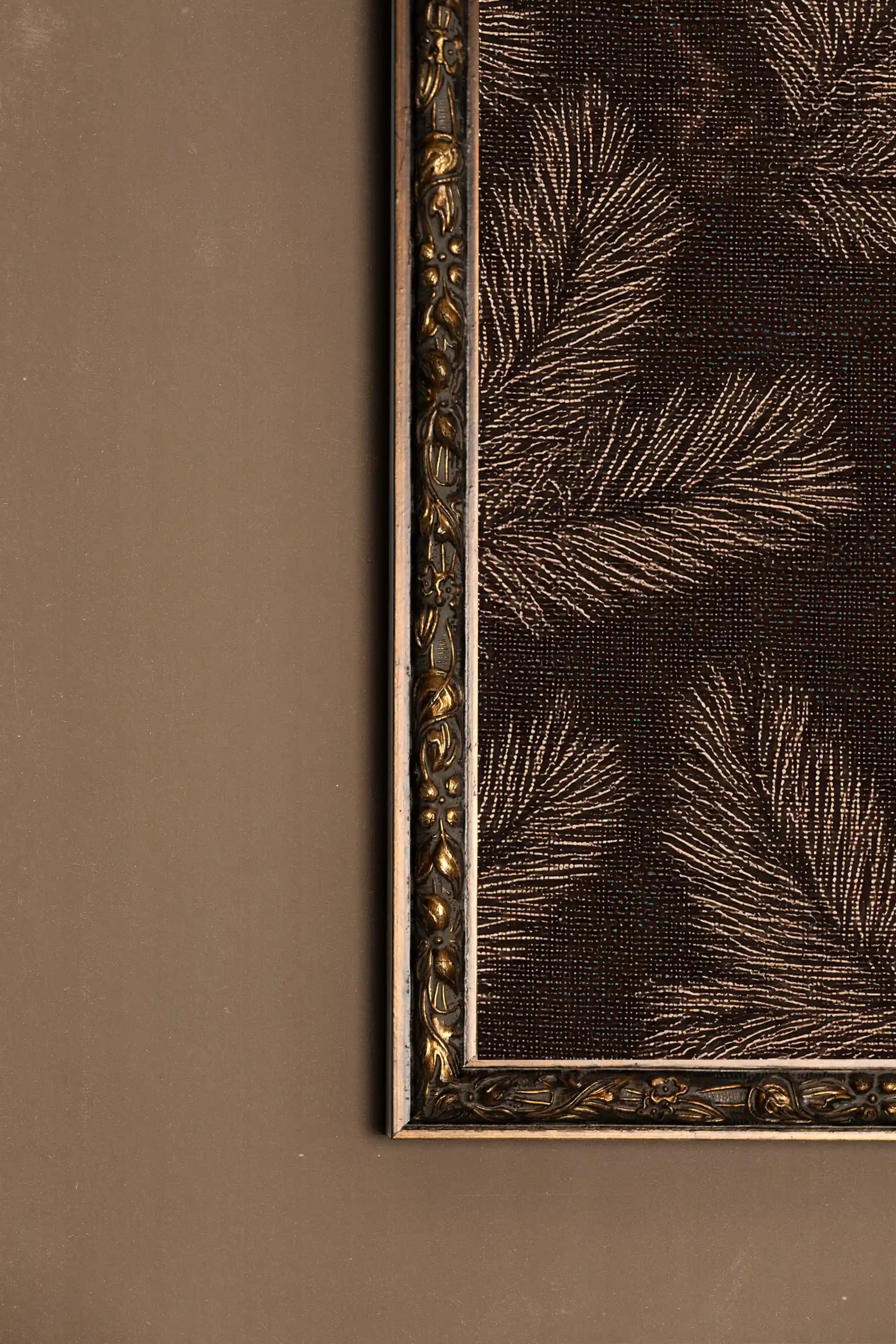 THE HEART OF THE WOOD, Artwork on Rigid Canvas, Vintage Bronze Frame