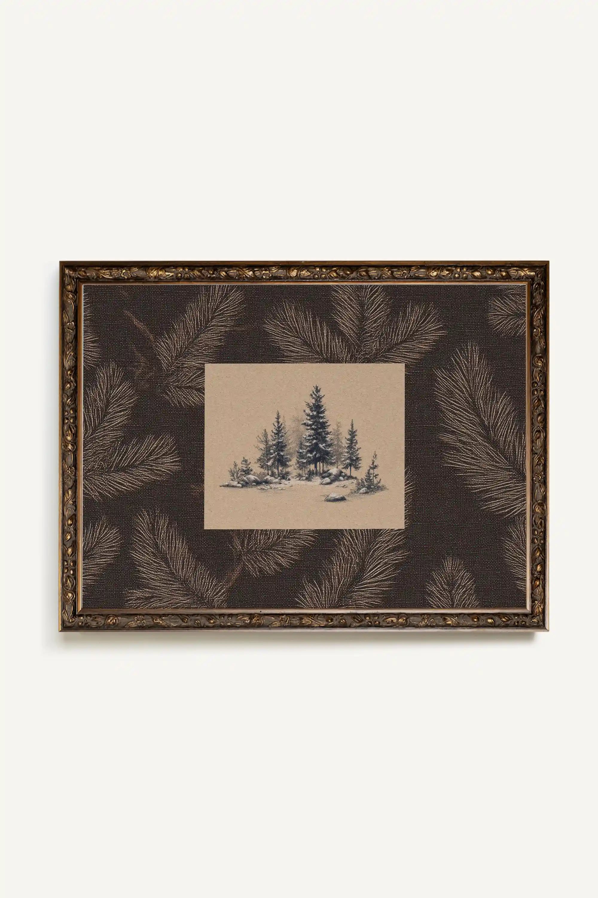 THE HEART OF THE WOOD, Artwork on Rigid Canvas, Vintage Bronze Frame