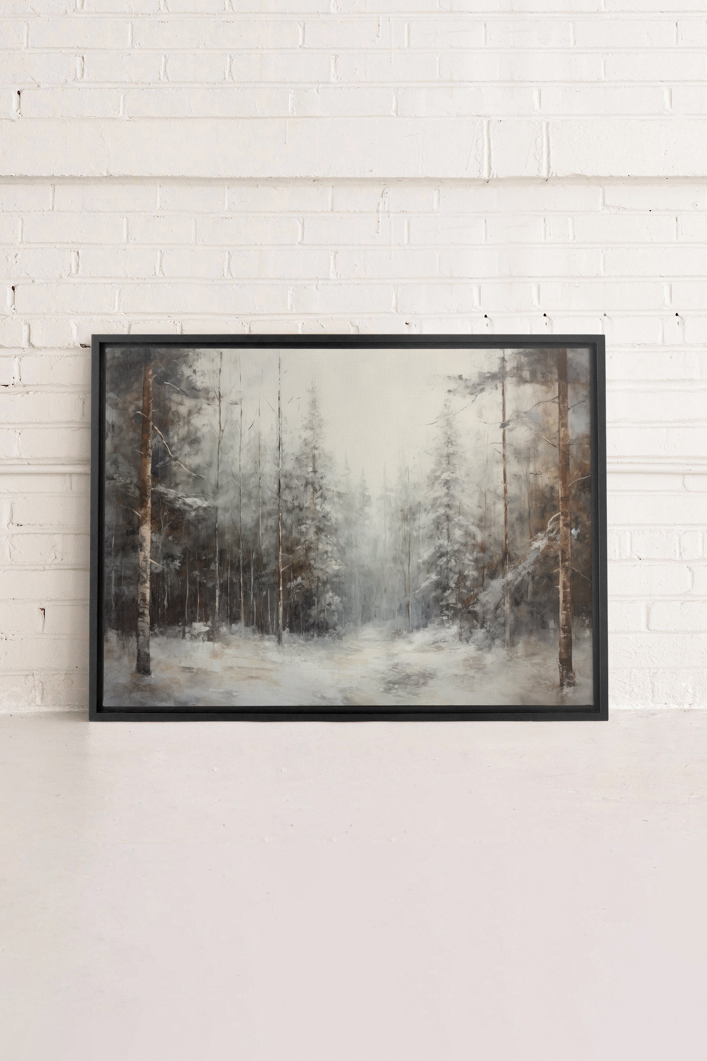 OLEKA CANVAS - WINTER SHADOWS, Oeuvre sur toile étirée, encadré Noir