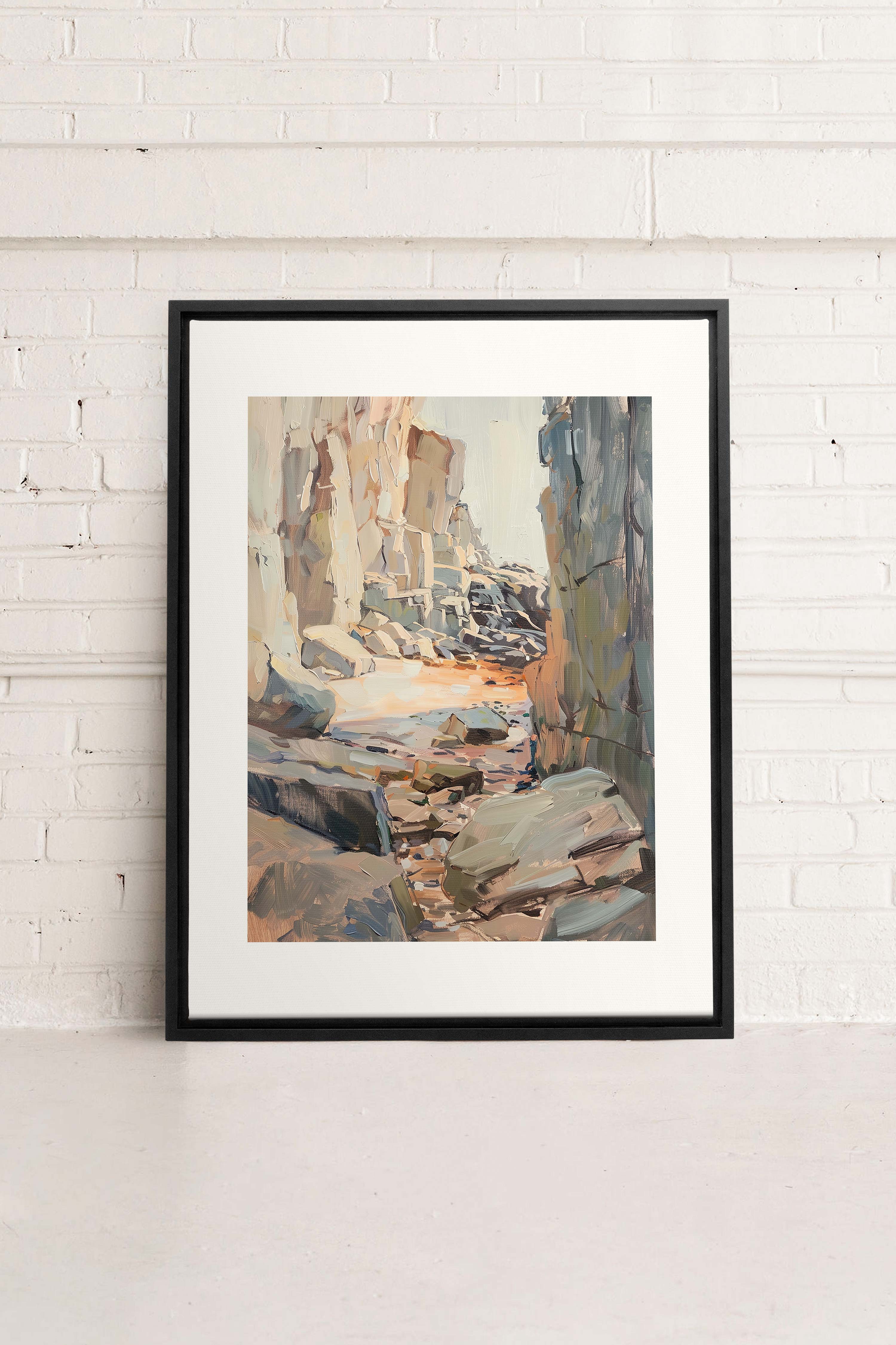 ROCKY PATHWAY, Oeuvre sur toile étirée, encadré Noir