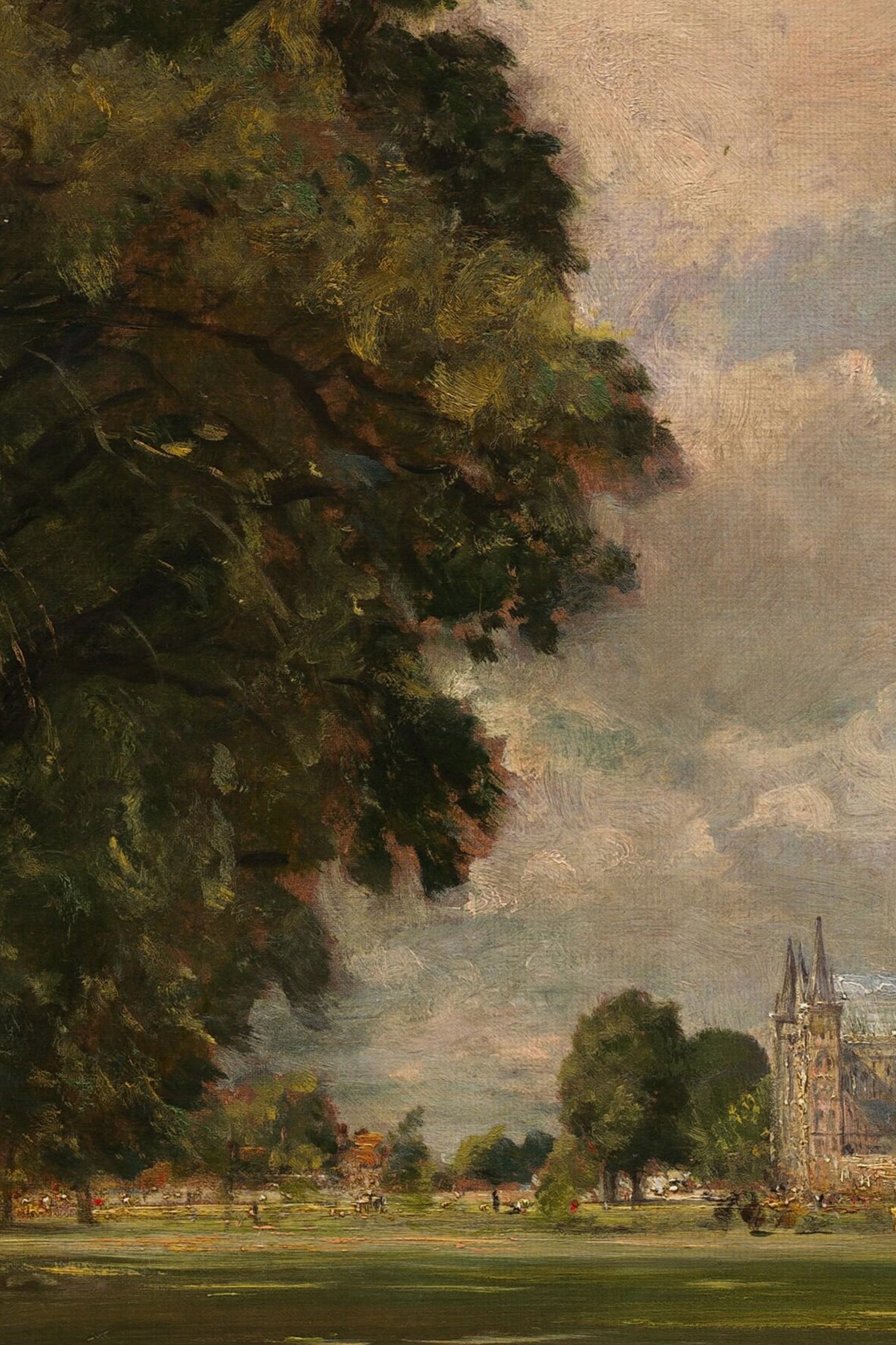 LA CATHÉDRALE DE SALISBURY, Oeuvre sur toile rigide, encadré Vintage Argent