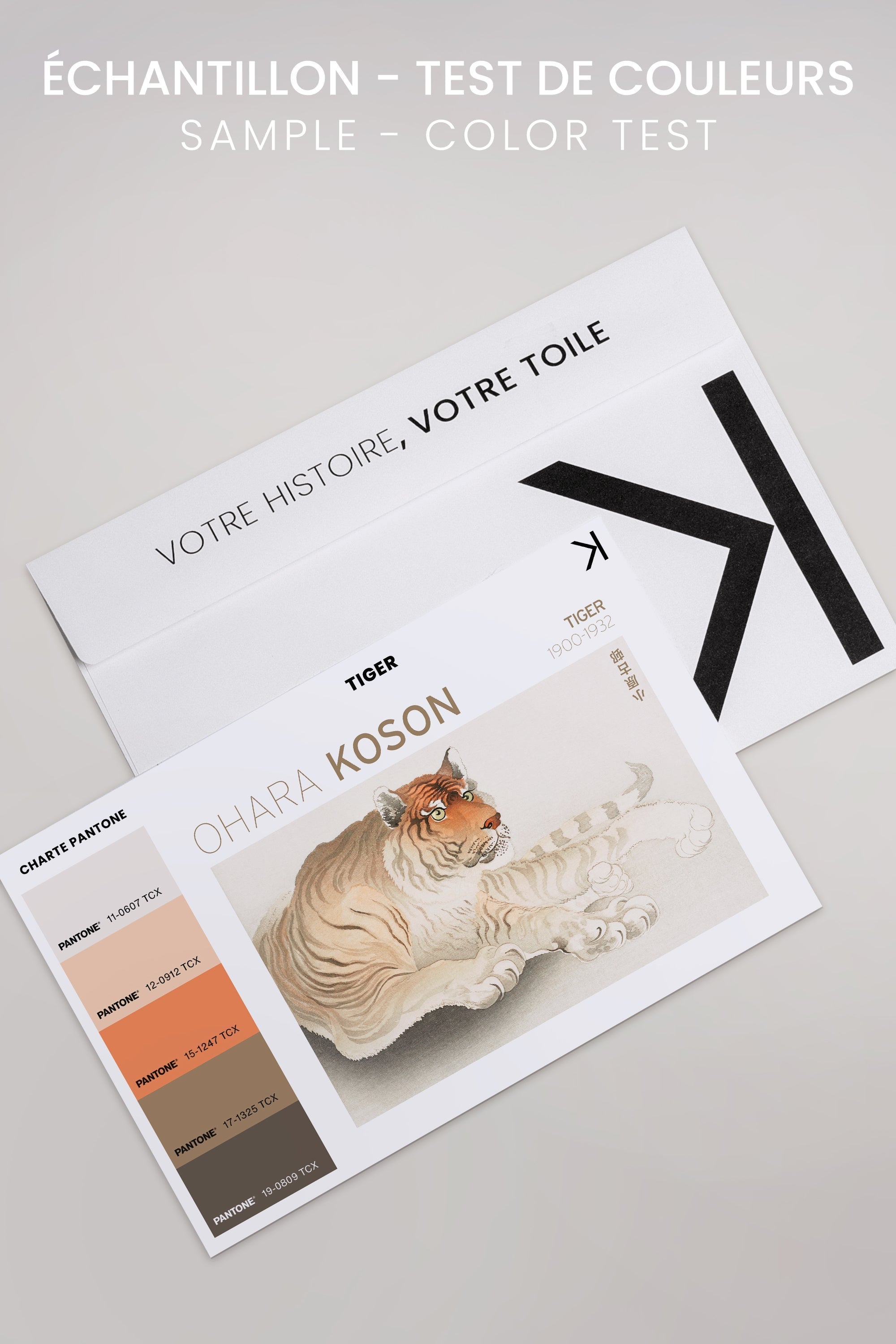 OLEKA CANVAS - TIGER, Oeuvre sur toile étirée, encadré Brun Noyer