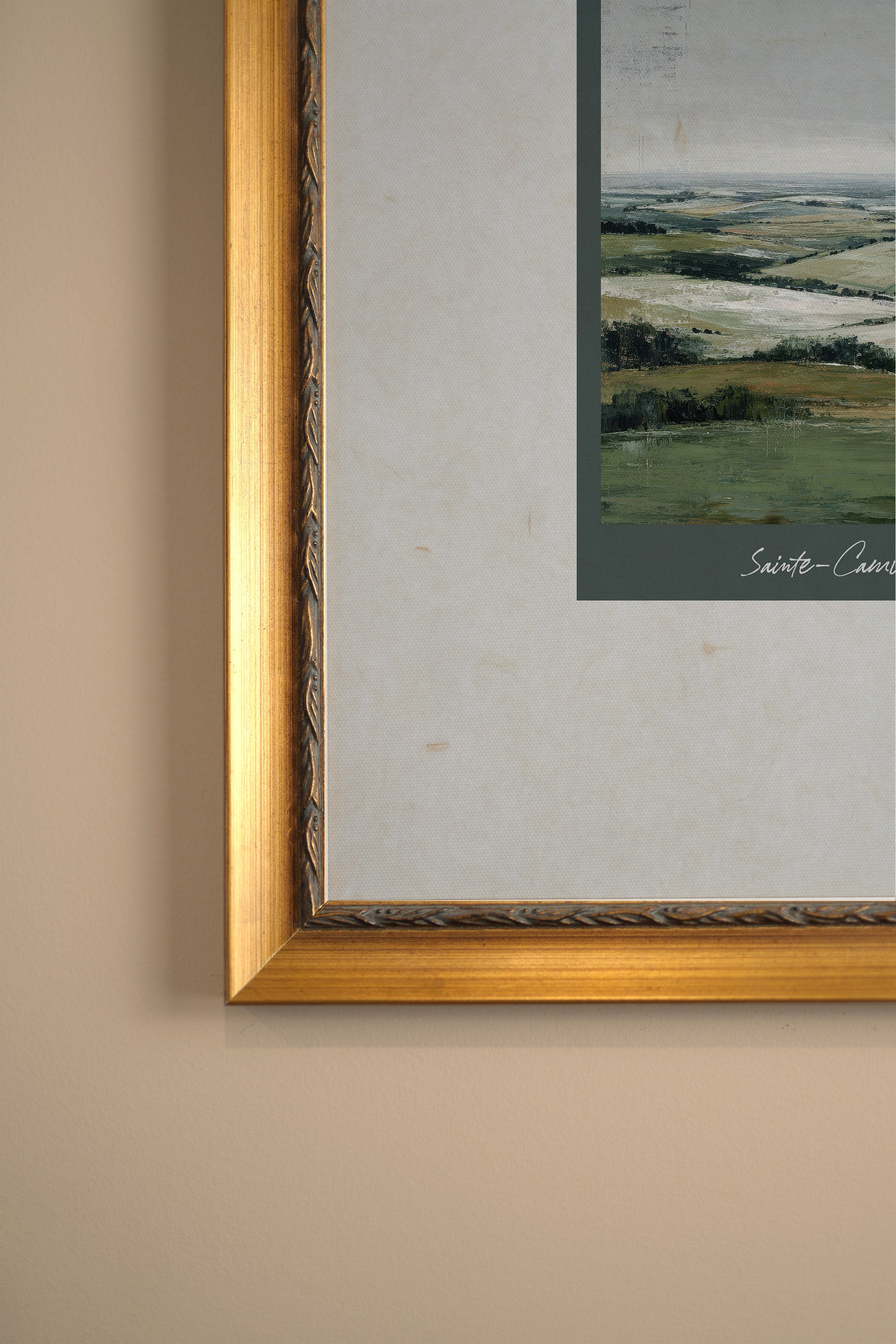 SAINTE-CAMILLE, Oeuvre sur toile rigide, encadré Vintage Or