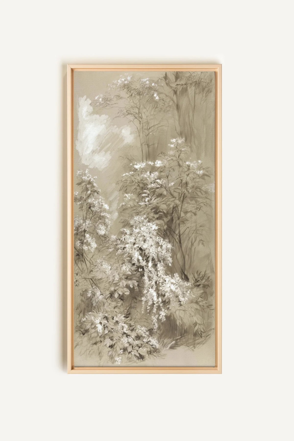JARDIN OUBLIÉ, Oeuvre sur toile étirée, encadré Naturel Clair