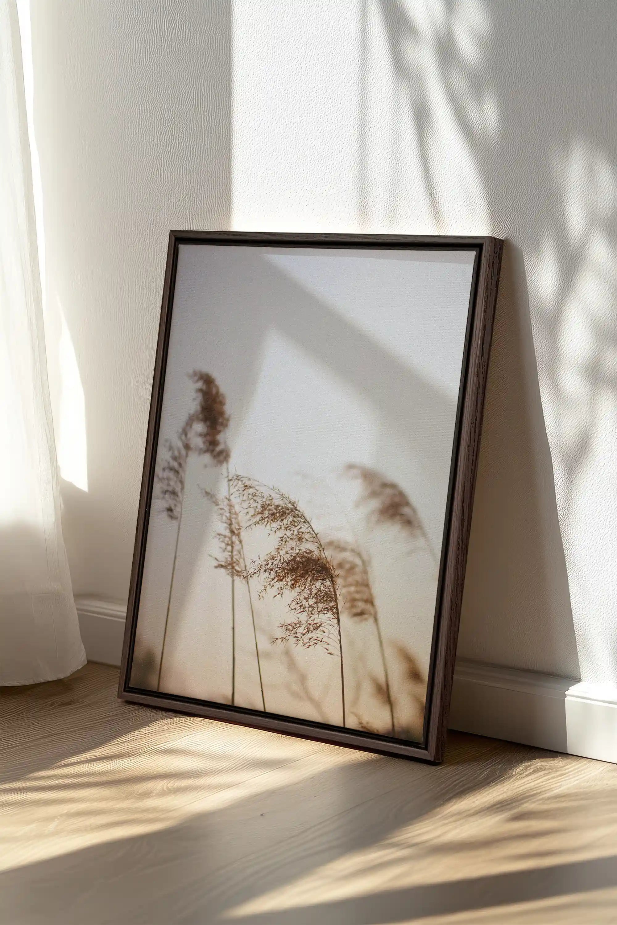 AFTERNOON, Oeuvre sur toile étirée, encadré Brun Noyer