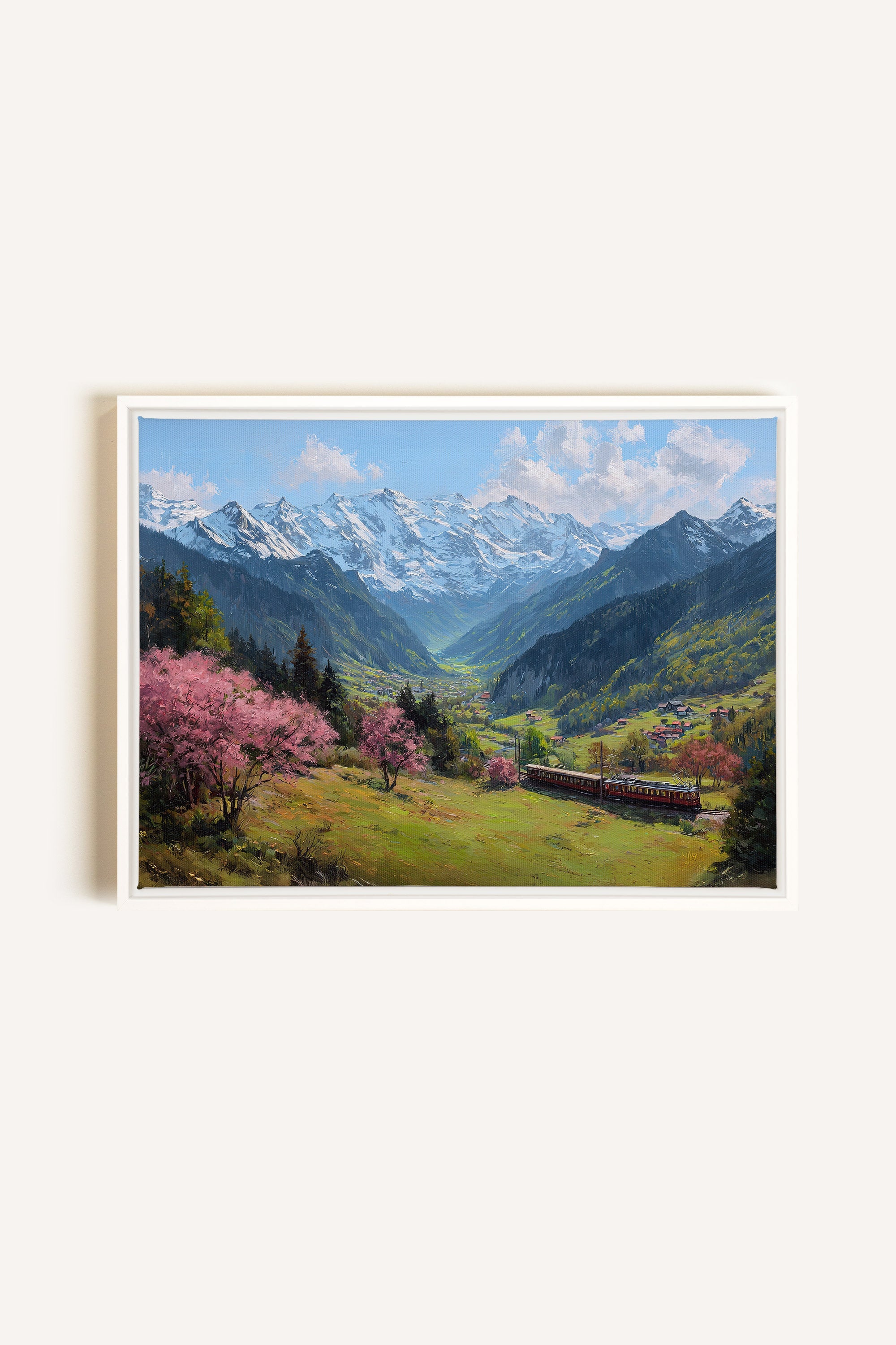 ALPINE JOURNEY, Oeuvre sur toile étirée, encadré Blanc