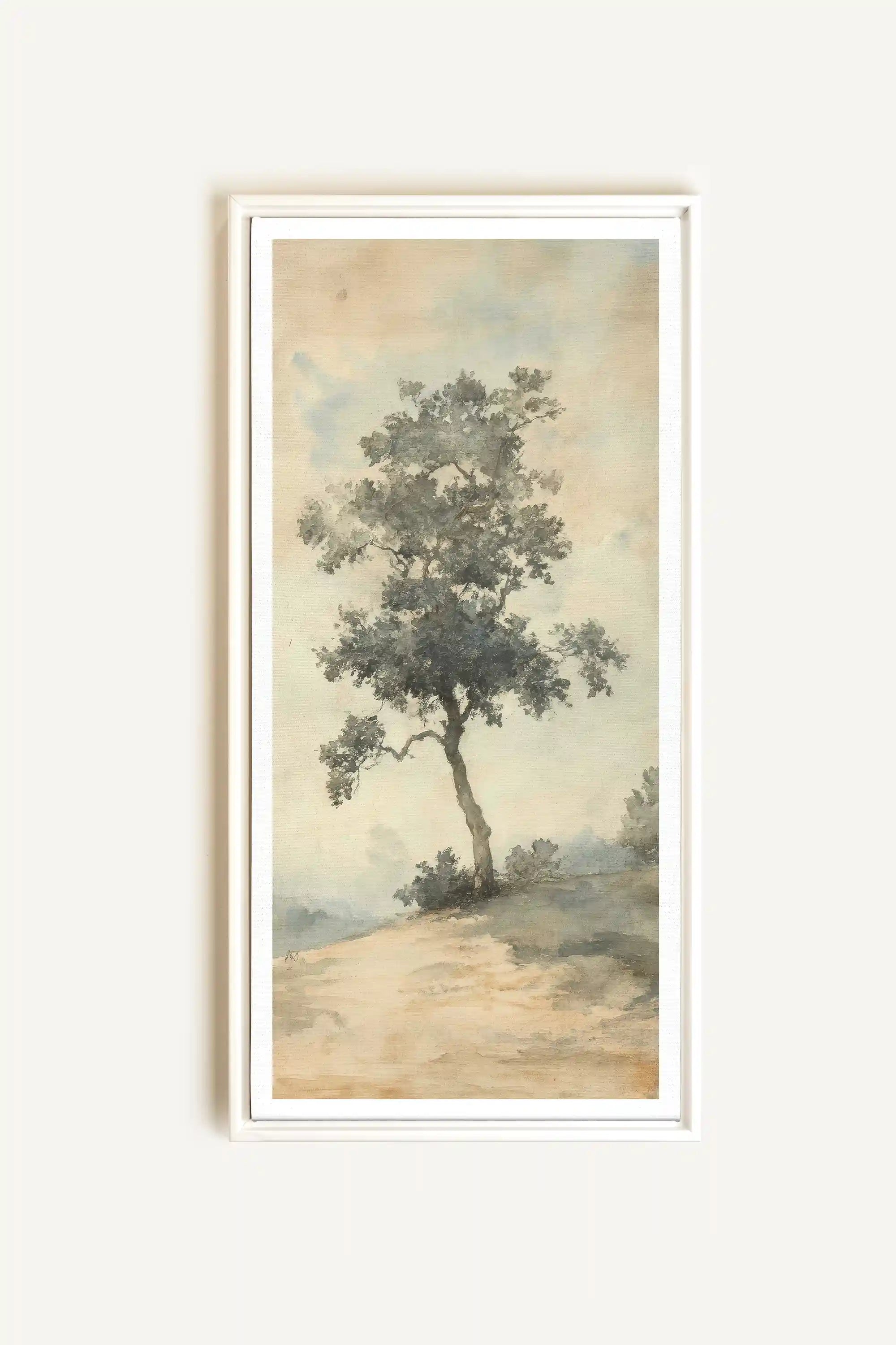 ARBRE DES SOUVENIRS, Oeuvre sur toile étirée, encadré Blanc