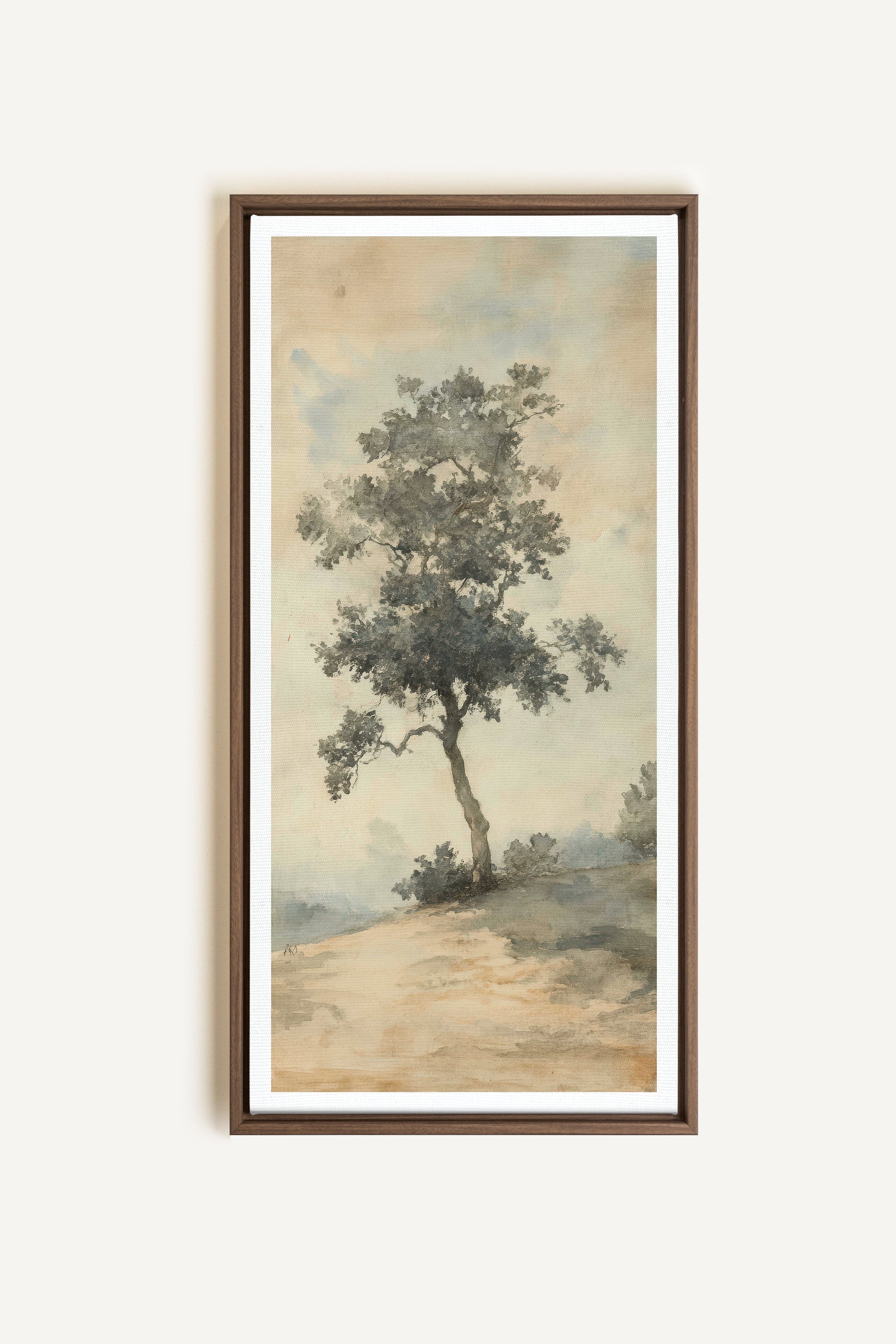 ARBRE DES SOUVENIRS, Oeuvre sur toile étirée, encadré Brun Chêne