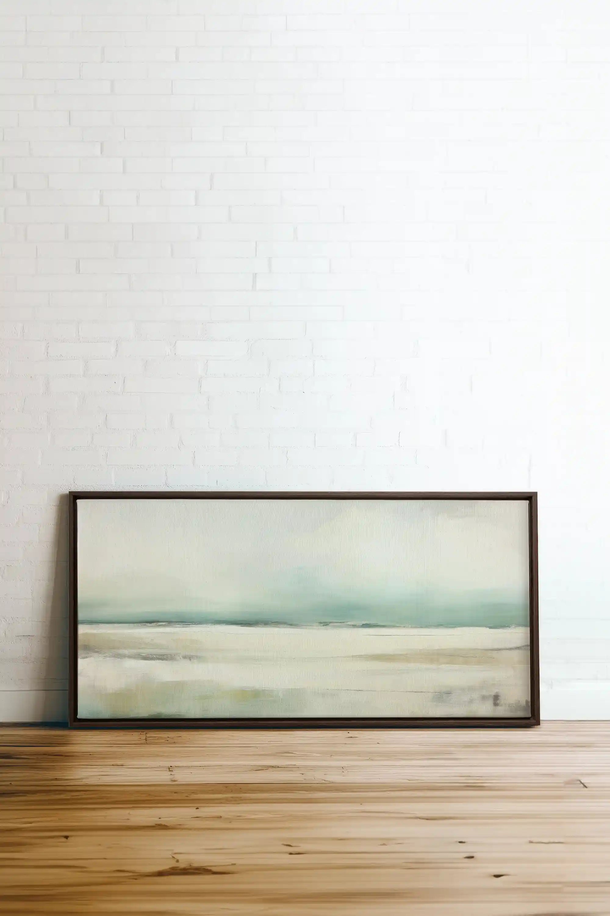 ARTIC STROKES, Oeuvre sur toile étirée, encadré Brun Noyer