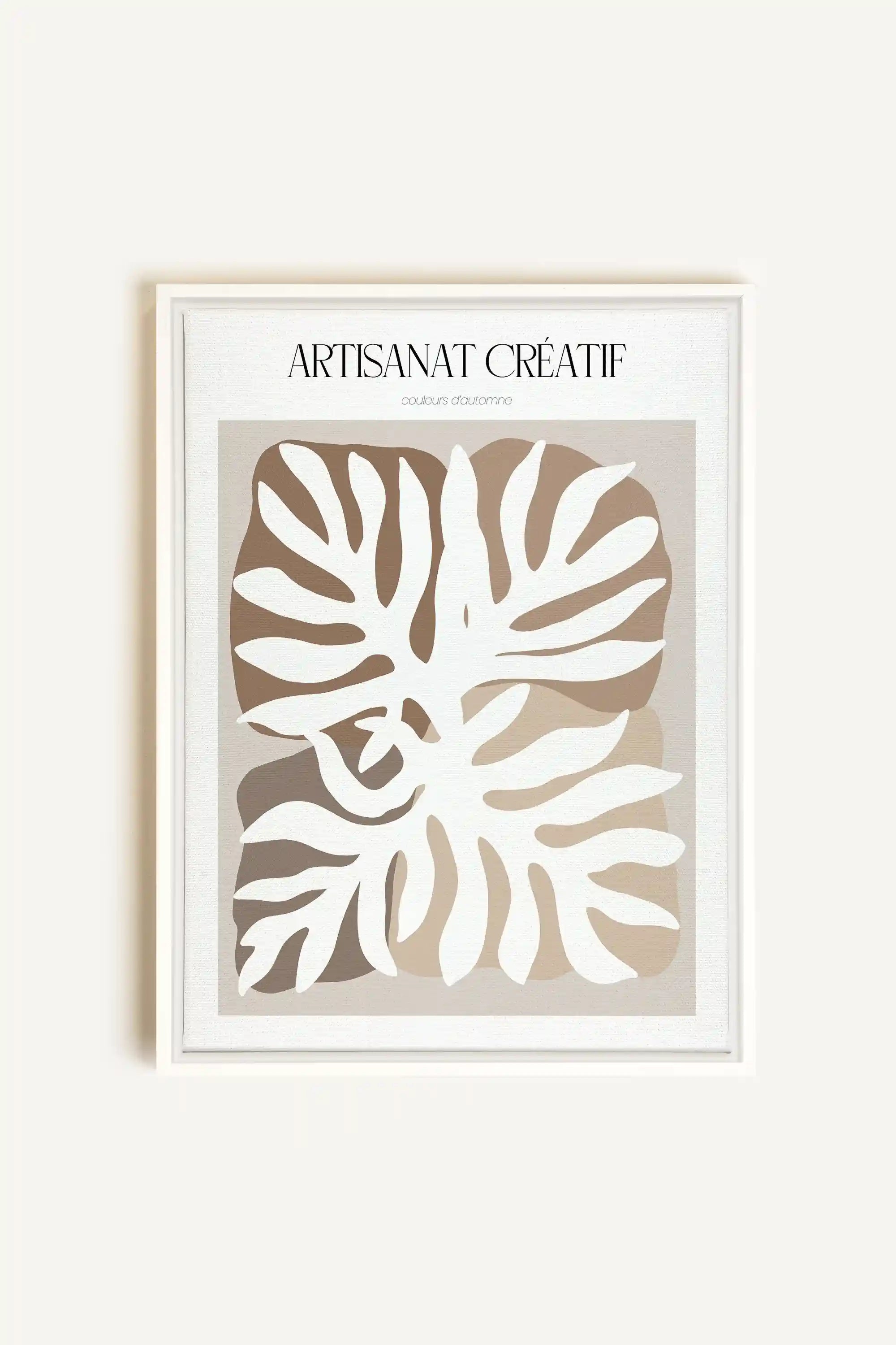 ART ET NATURE, Oeuvre sur toile étirée, encadré Blanc