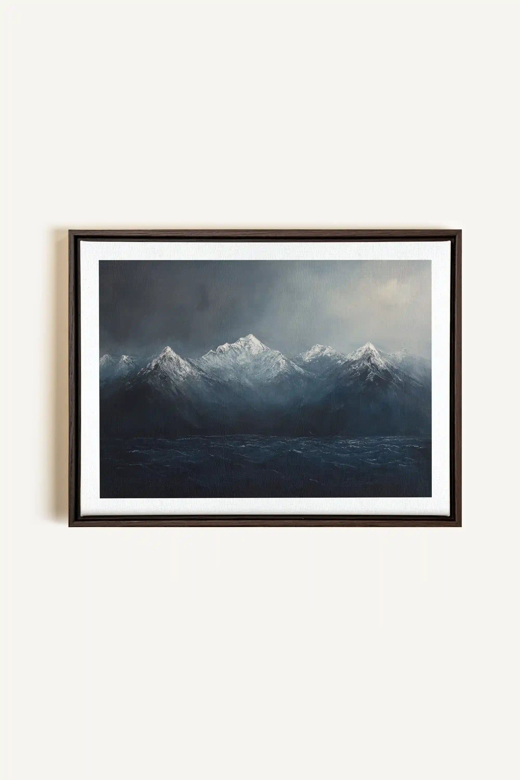 BEYOND THE RIDGE, Oeuvre sur toile étirée, encadré Brun Noyer