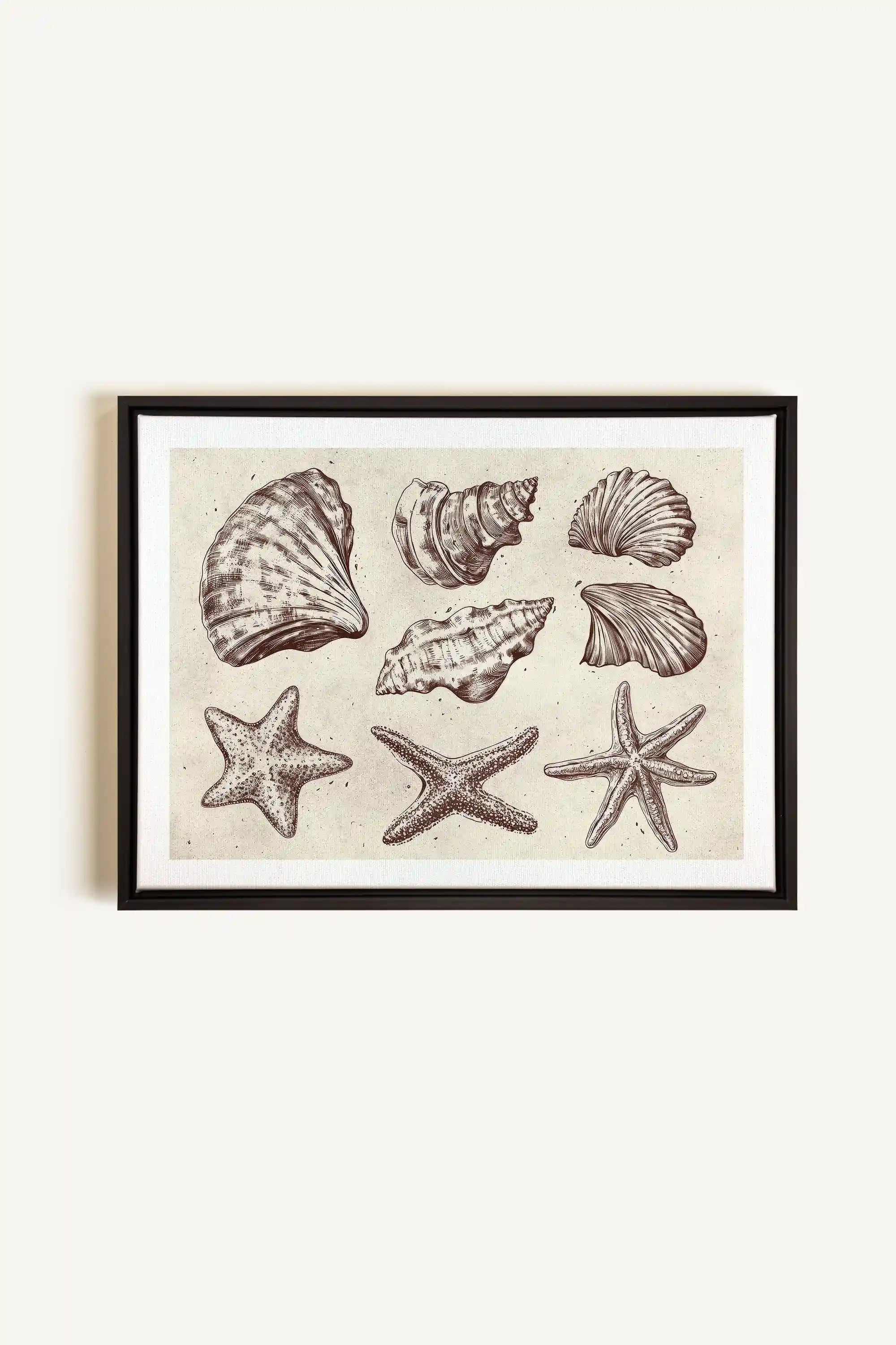 COASTAL COLLECTION, Artwork on stretched canvas, framed in black