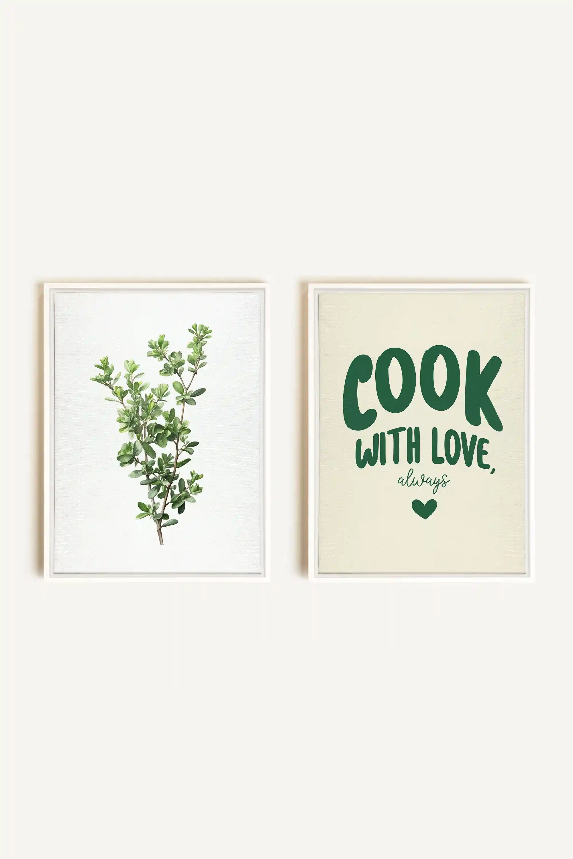 COMBINAISON CUISINE, 2 Works on stretched canvas, framed in white