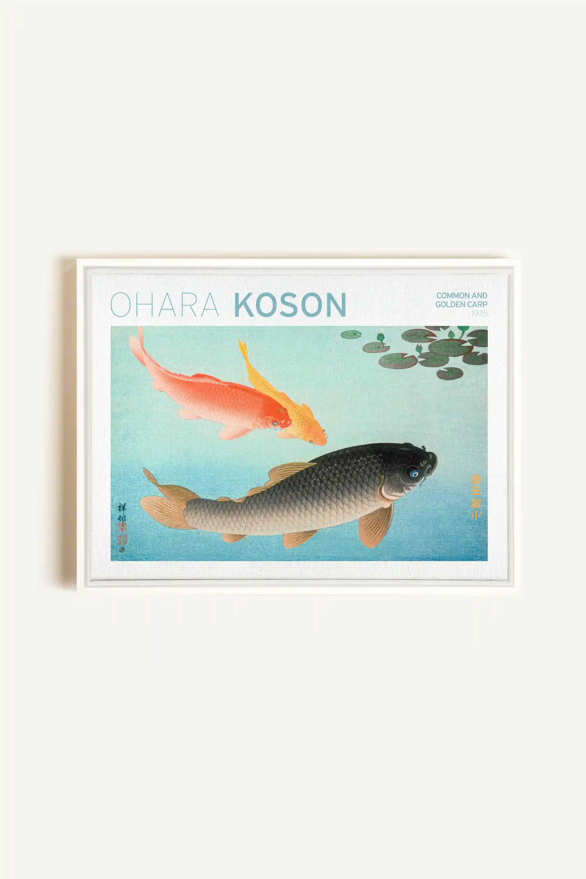 COMMON & GOLDEN CARP, Oeuvre sur toile étirée, encadré Blanc