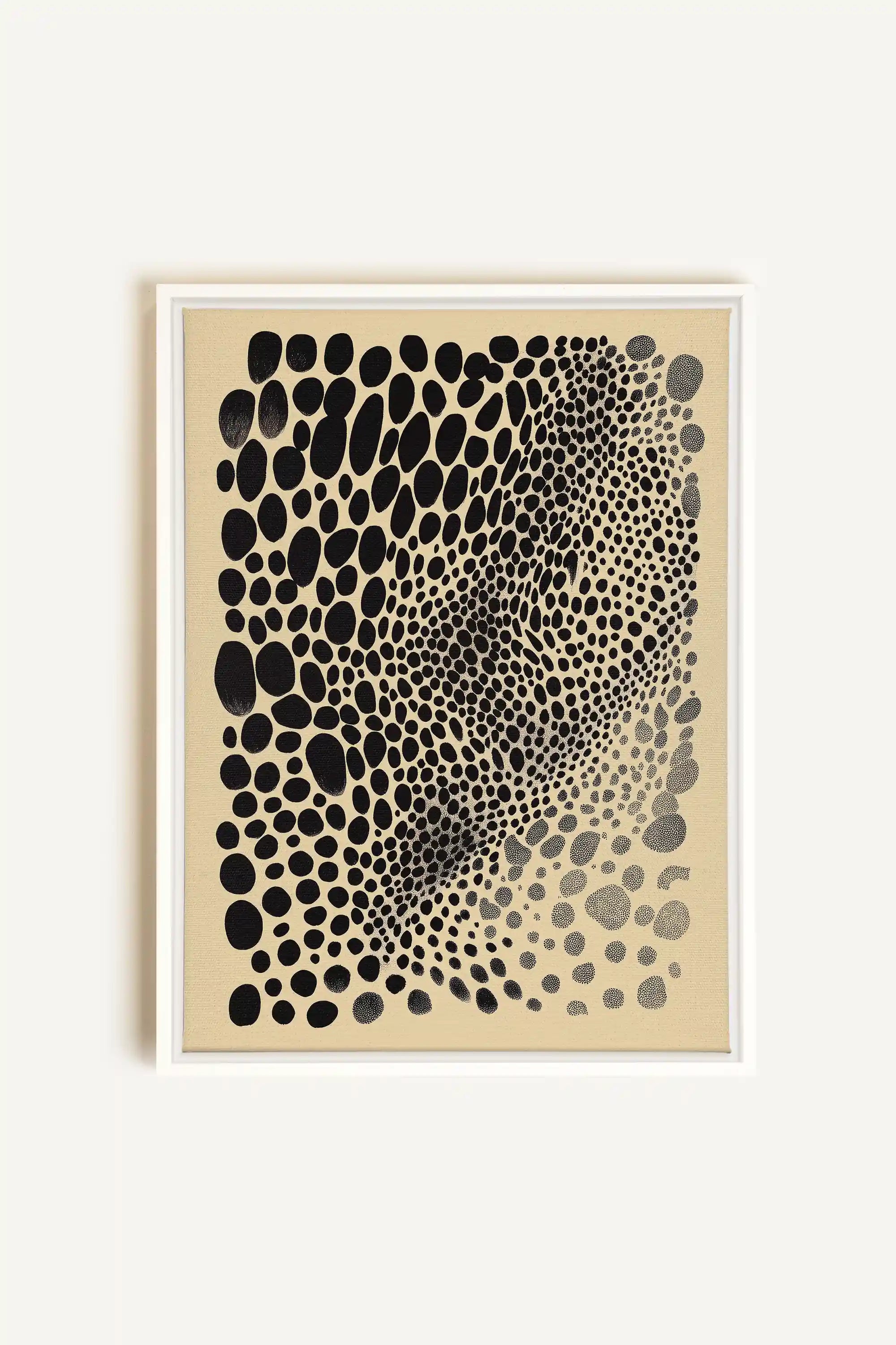 DARK BURST, Artwork on stretched canvas, framed in white