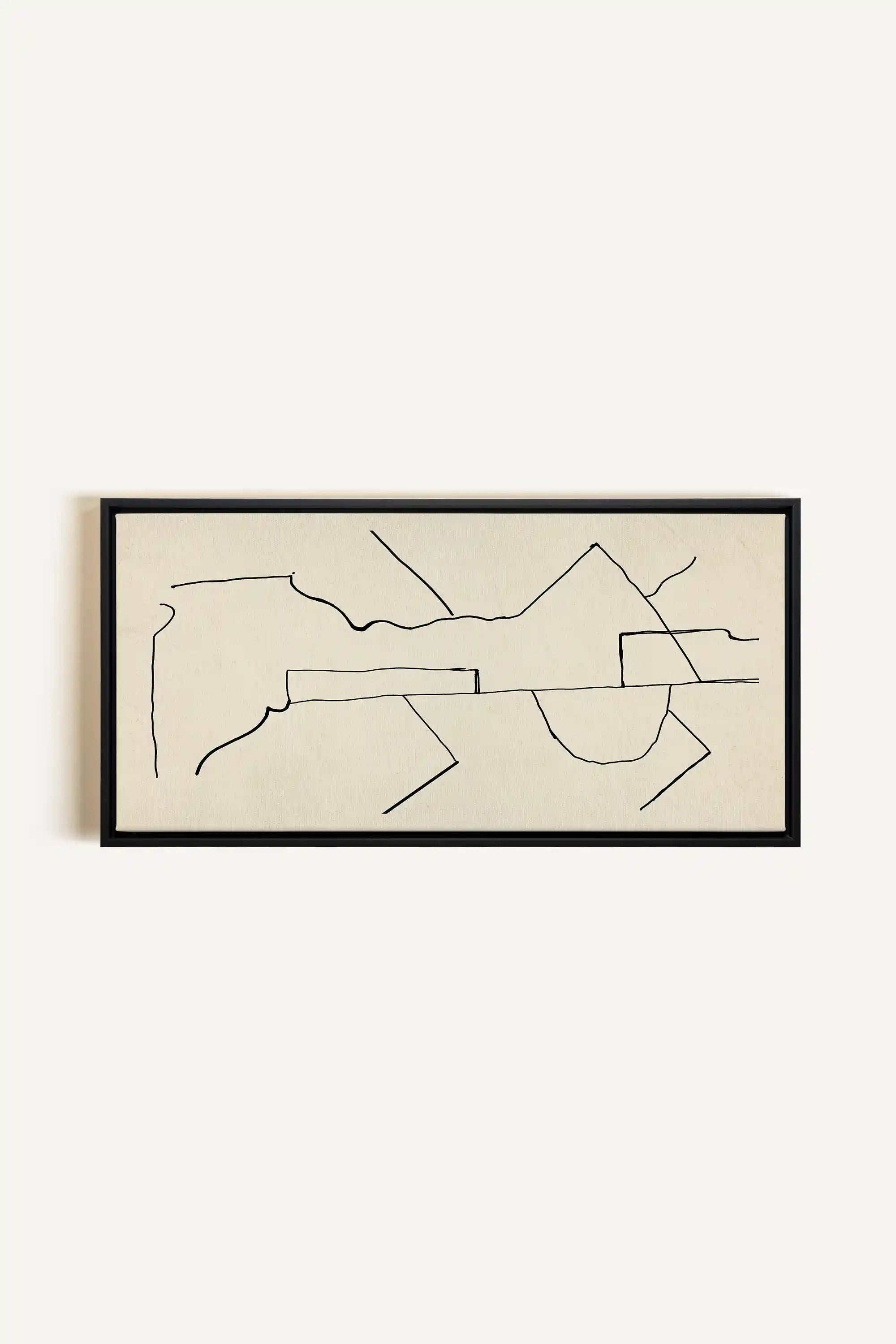 DRIFT MAP, Work on stretched canvas, framed Black