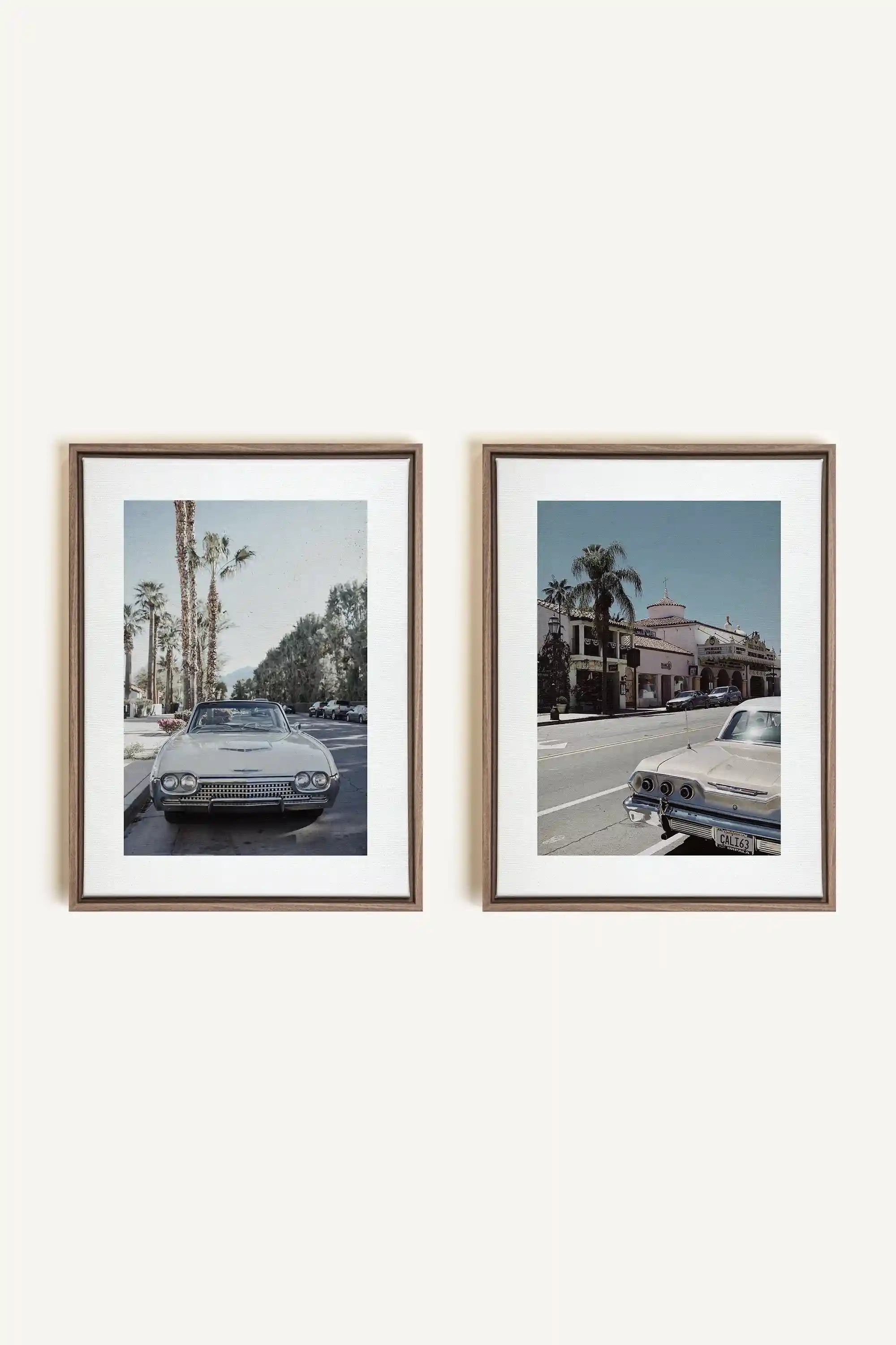 DUO CALI CRUISE, 2 Oeuvres sur toile étirée, encadré Brun Chêne
