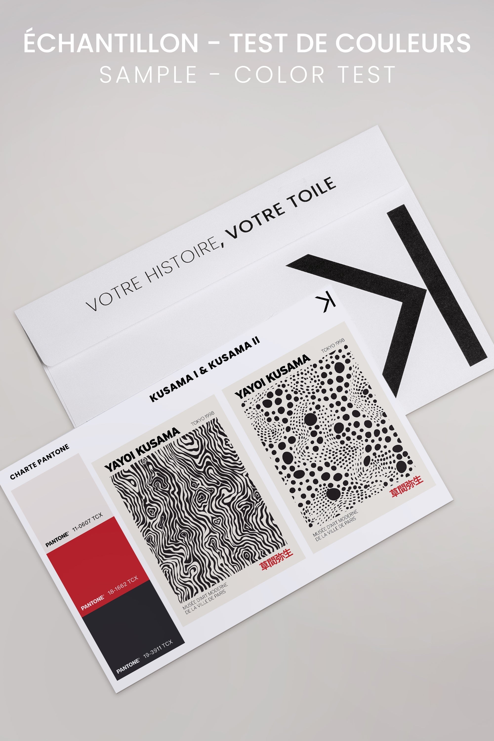 OLEKA CANVAS - COMBINAISON KUSAMA, 2 Oeuvres sur toile étirée, encadré Noir