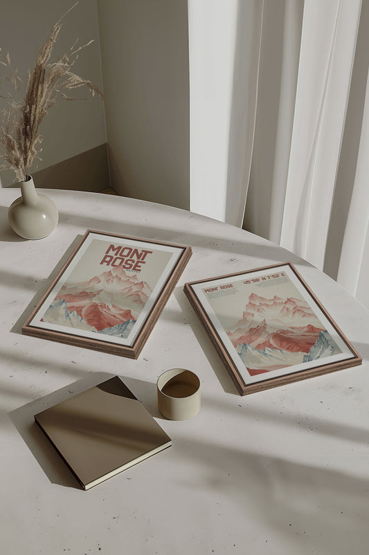 DUO ROSE SUMMIT, (2 Oeuvres sur toile étirée)