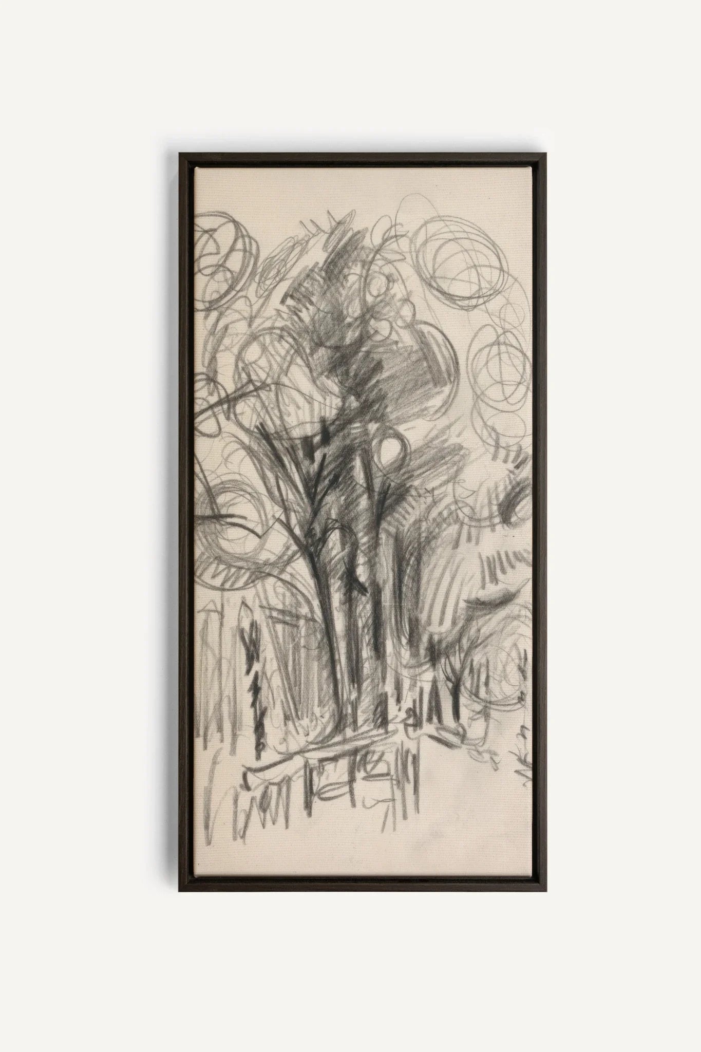 LIGNES DU VENT, Oeuvre sur toile étirée, encadré Brun Noyer