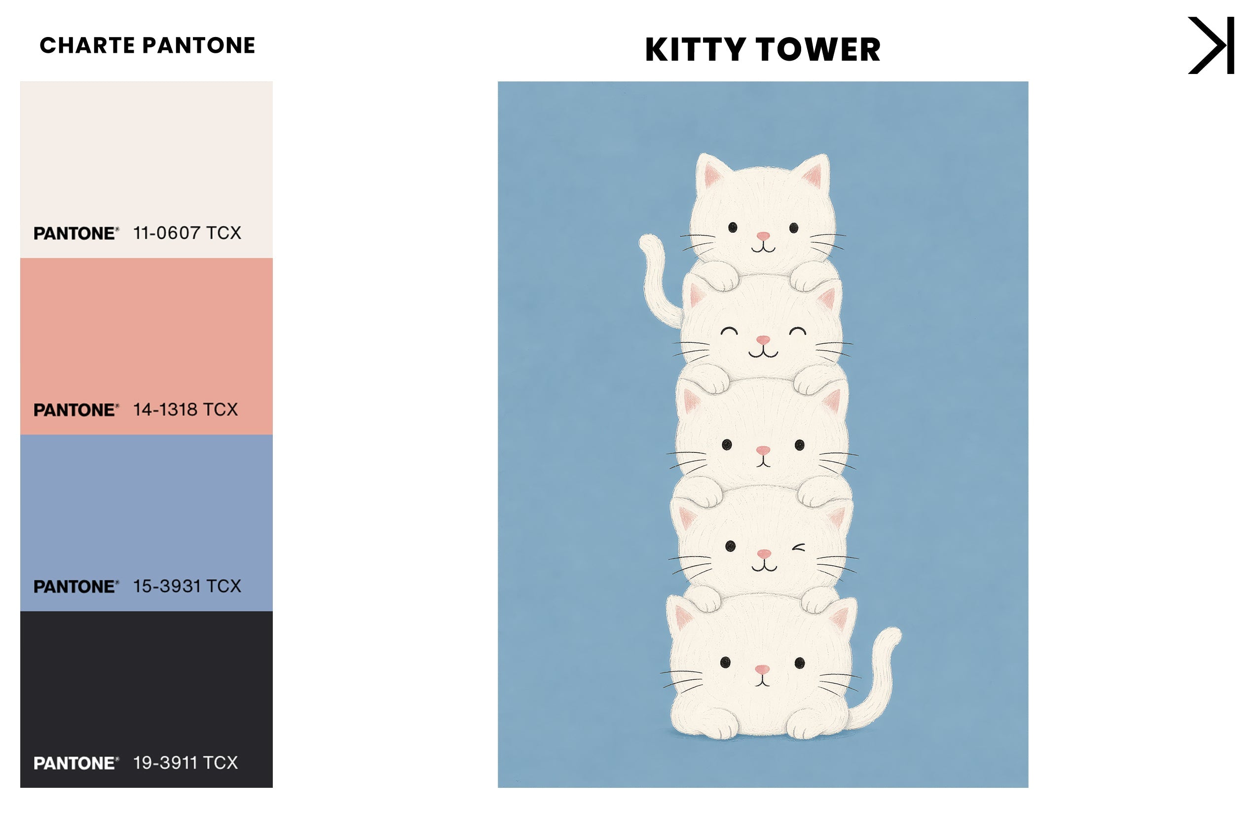 KITTY TOWER, Oeuvre sur toile rigide, encadré Noir