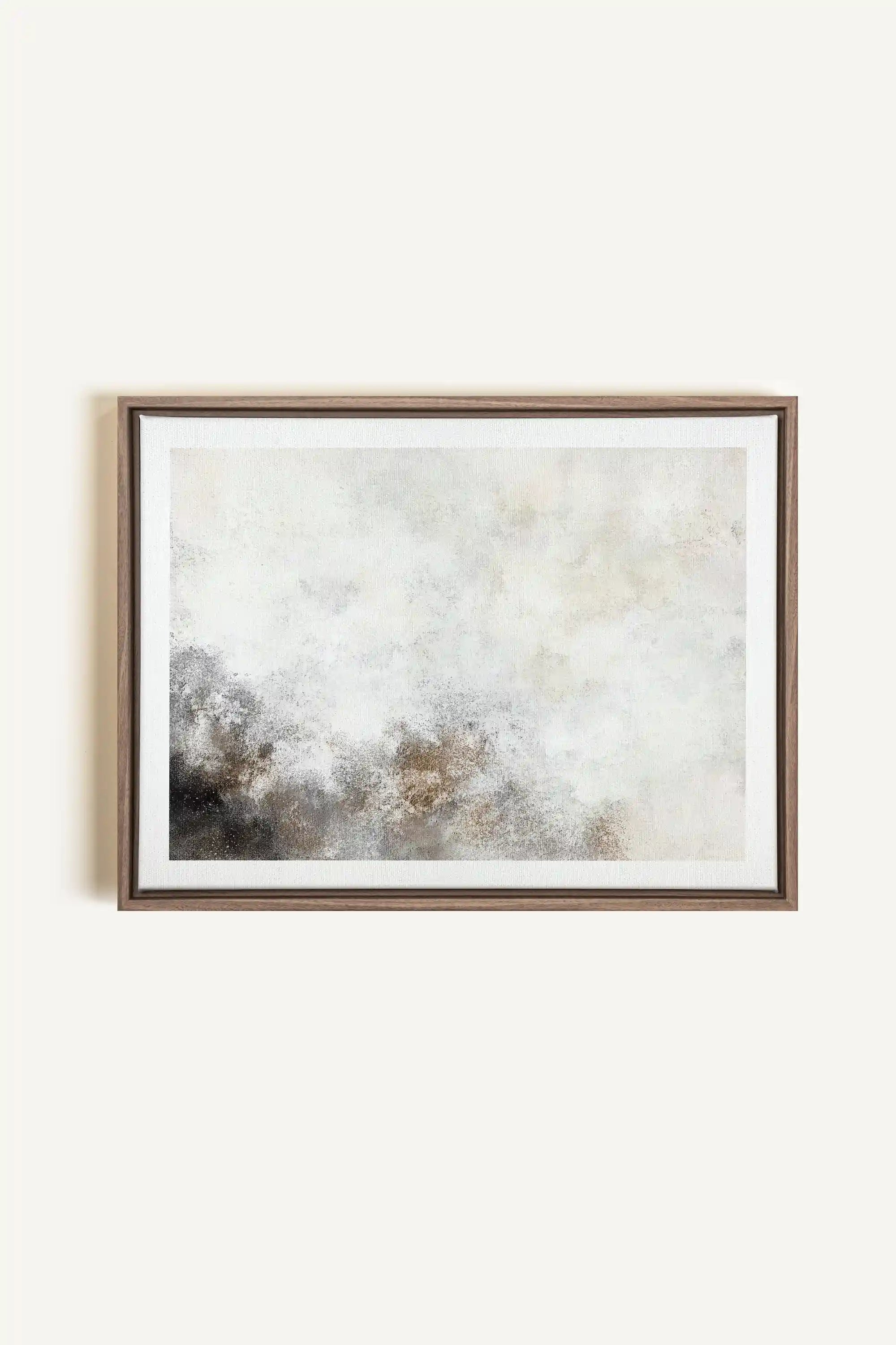 FADED ESSENCE, Artwork on stretched canvas, framed in Brown Oak