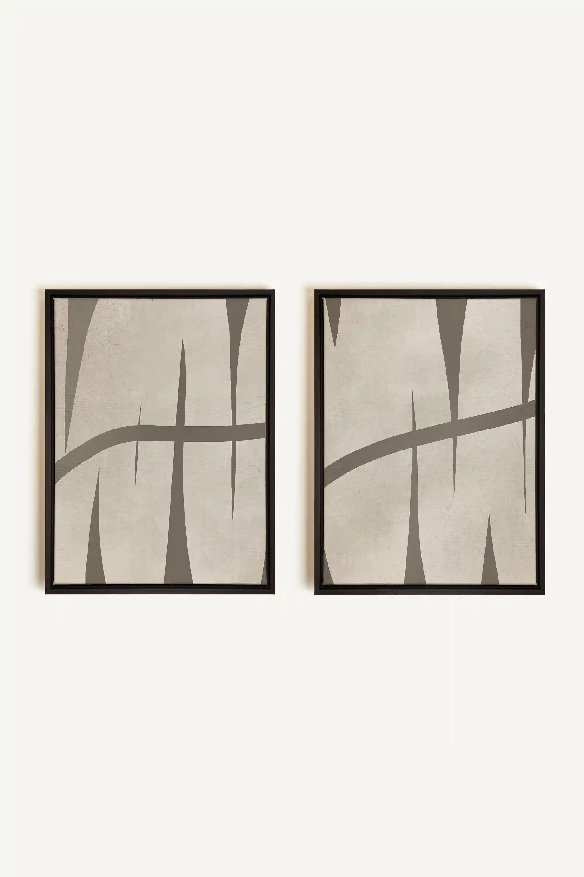 INTERTWINE DUO, 2 Works on stretched canvas, black framed