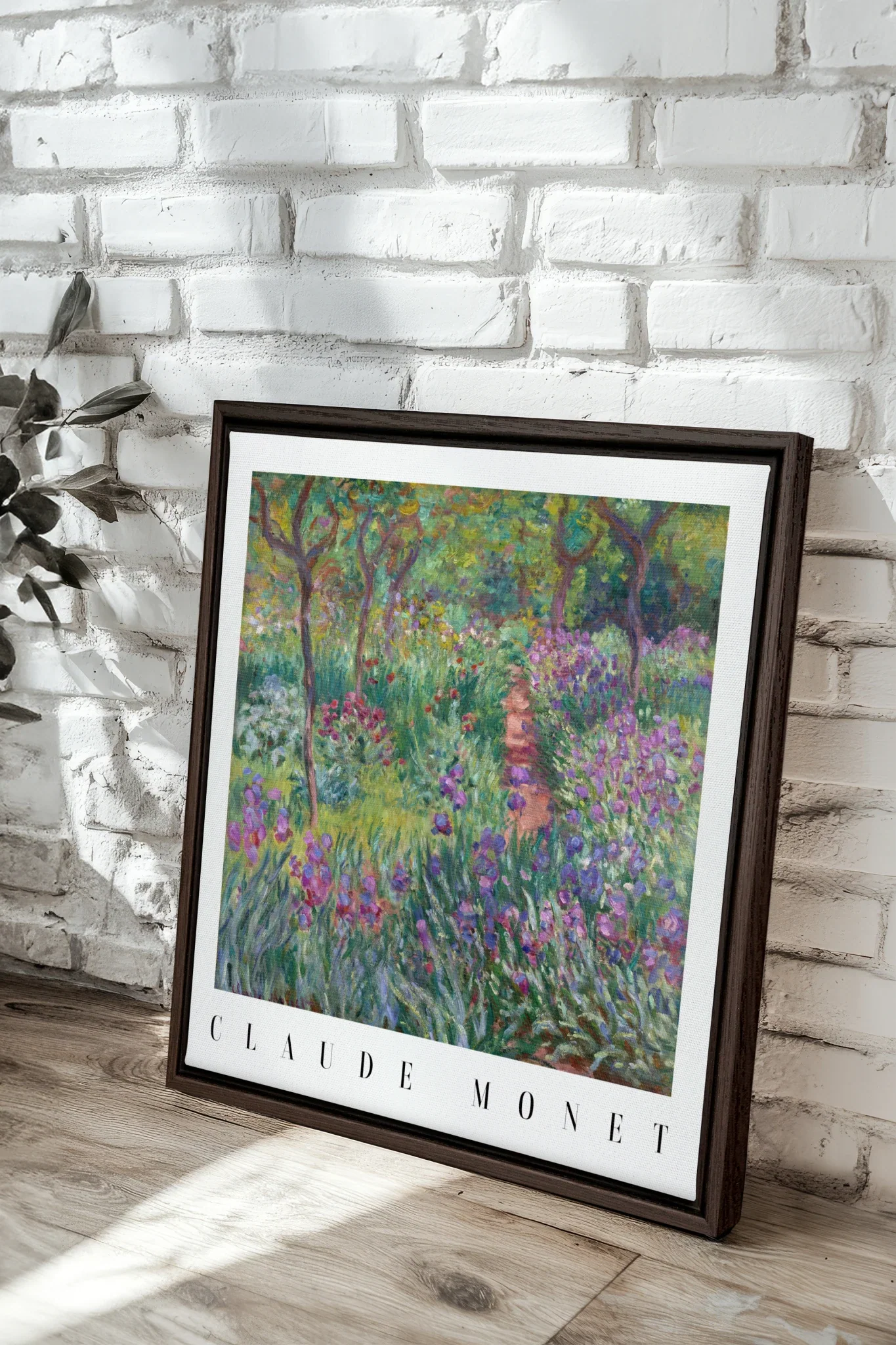 IRIS PATH, Oeuvre sur toile étirée, encadré Brun Noyer