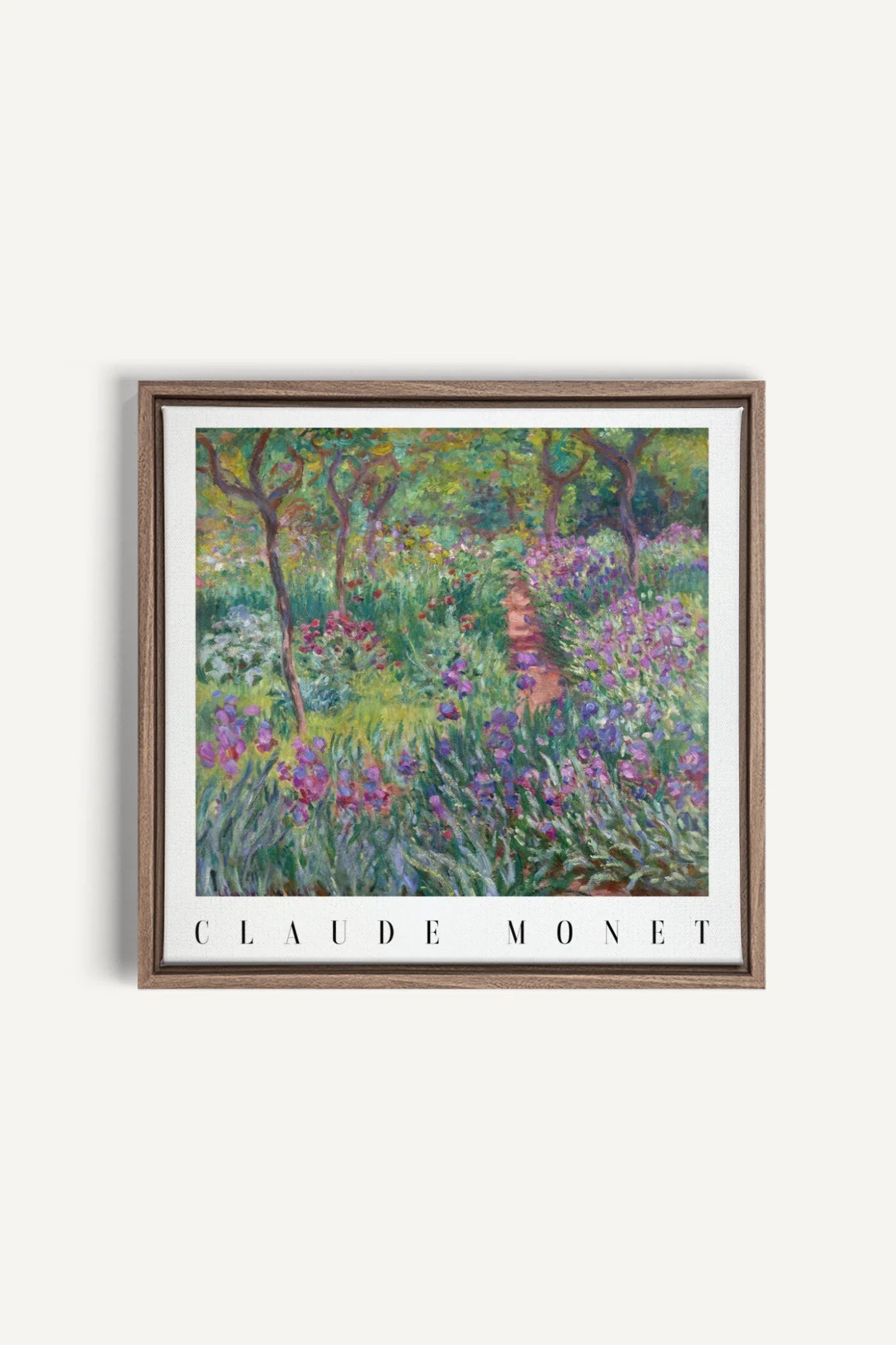IRIS PATH, Oeuvre sur toile étirée, encadré Brun Chêne