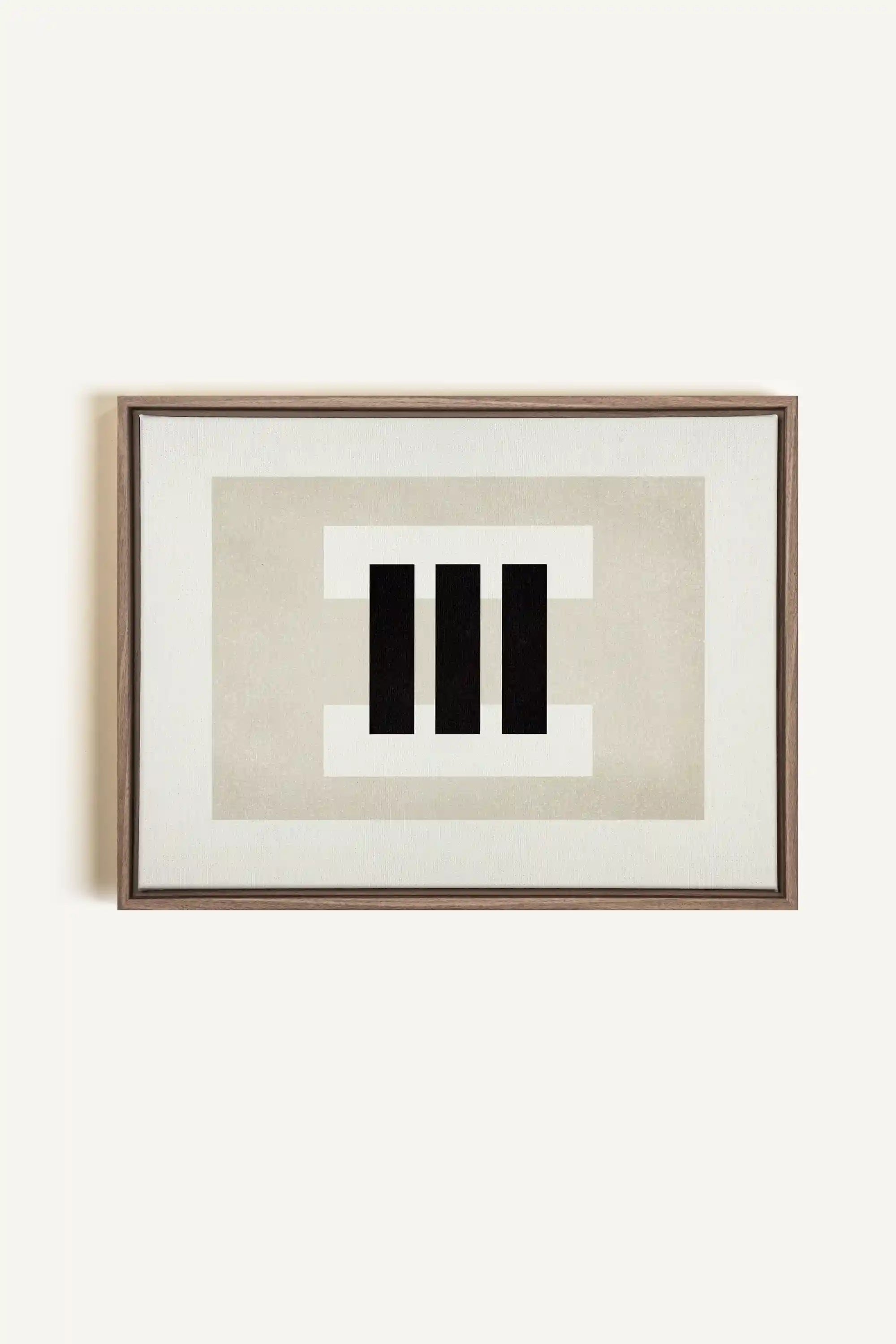 LINEWORK, Artwork on stretched canvas, framed in Brown Oak