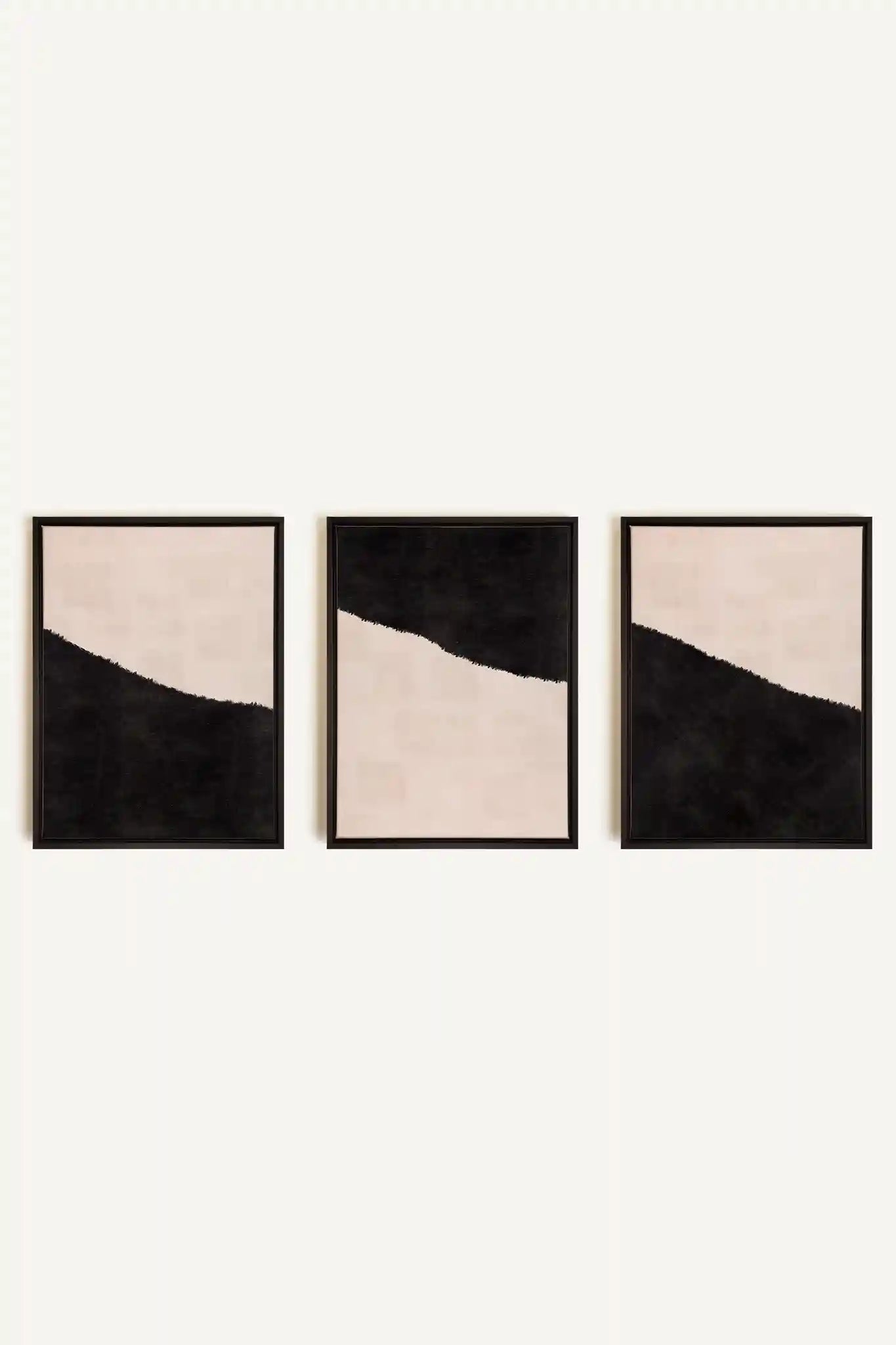 LUXE TRIO, 3 Works on stretched canvas, black framed