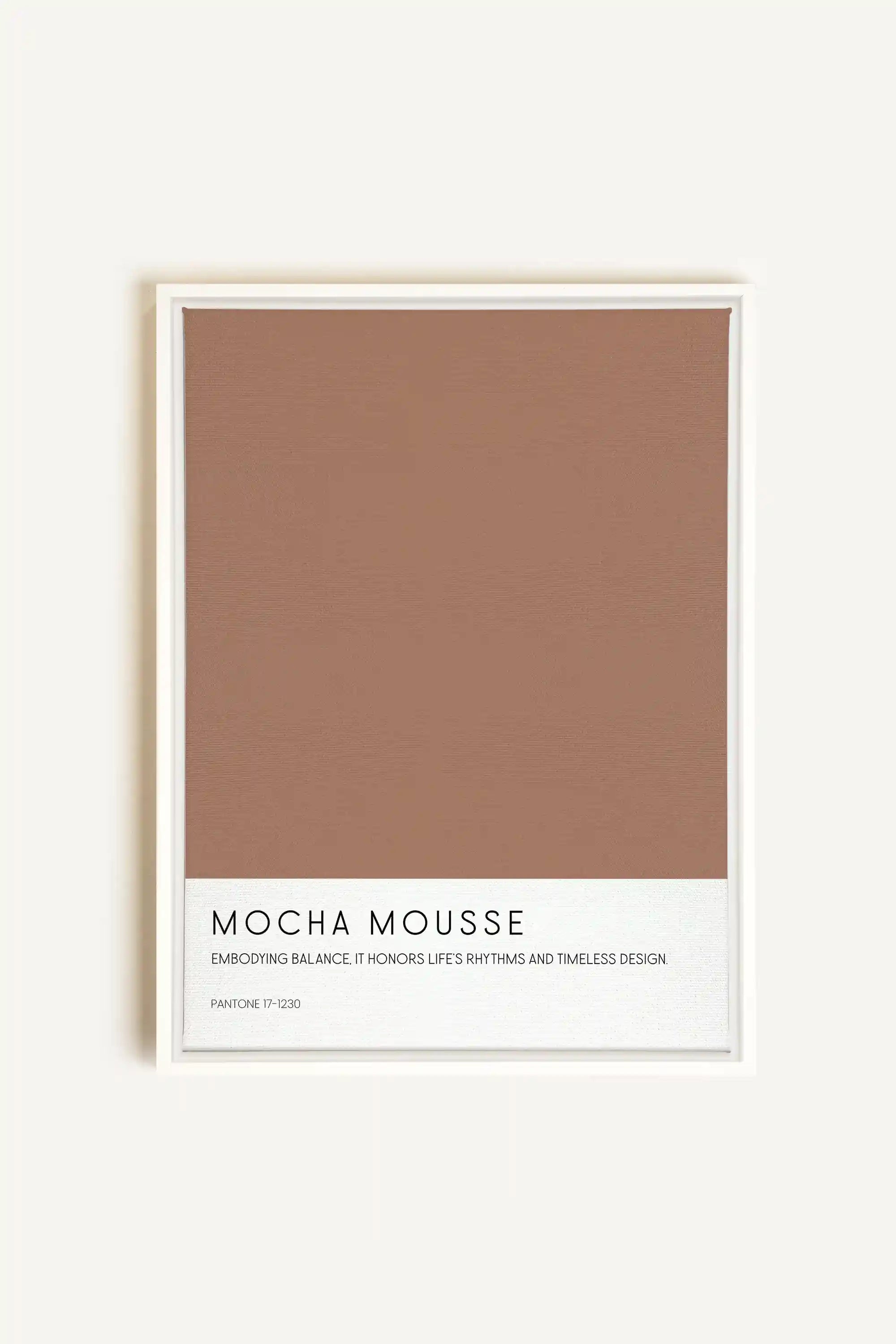 MOCHA MOUSSE, Artwork on stretched canvas, framed in white