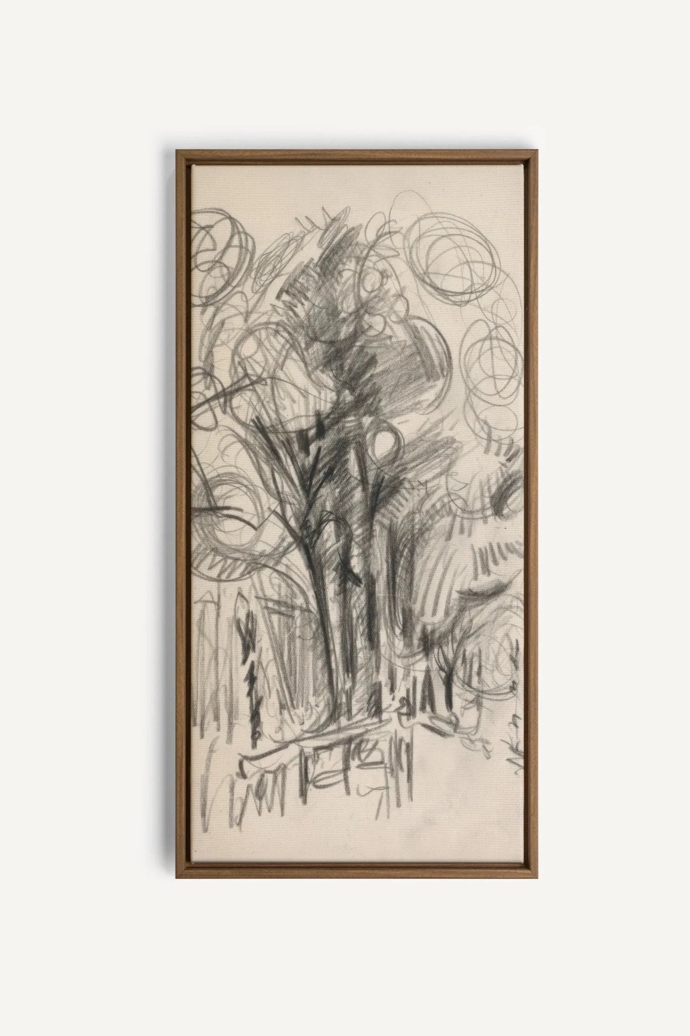 LIGNES DU VENT, Oeuvre sur toile étirée, encadré Brun Chêne