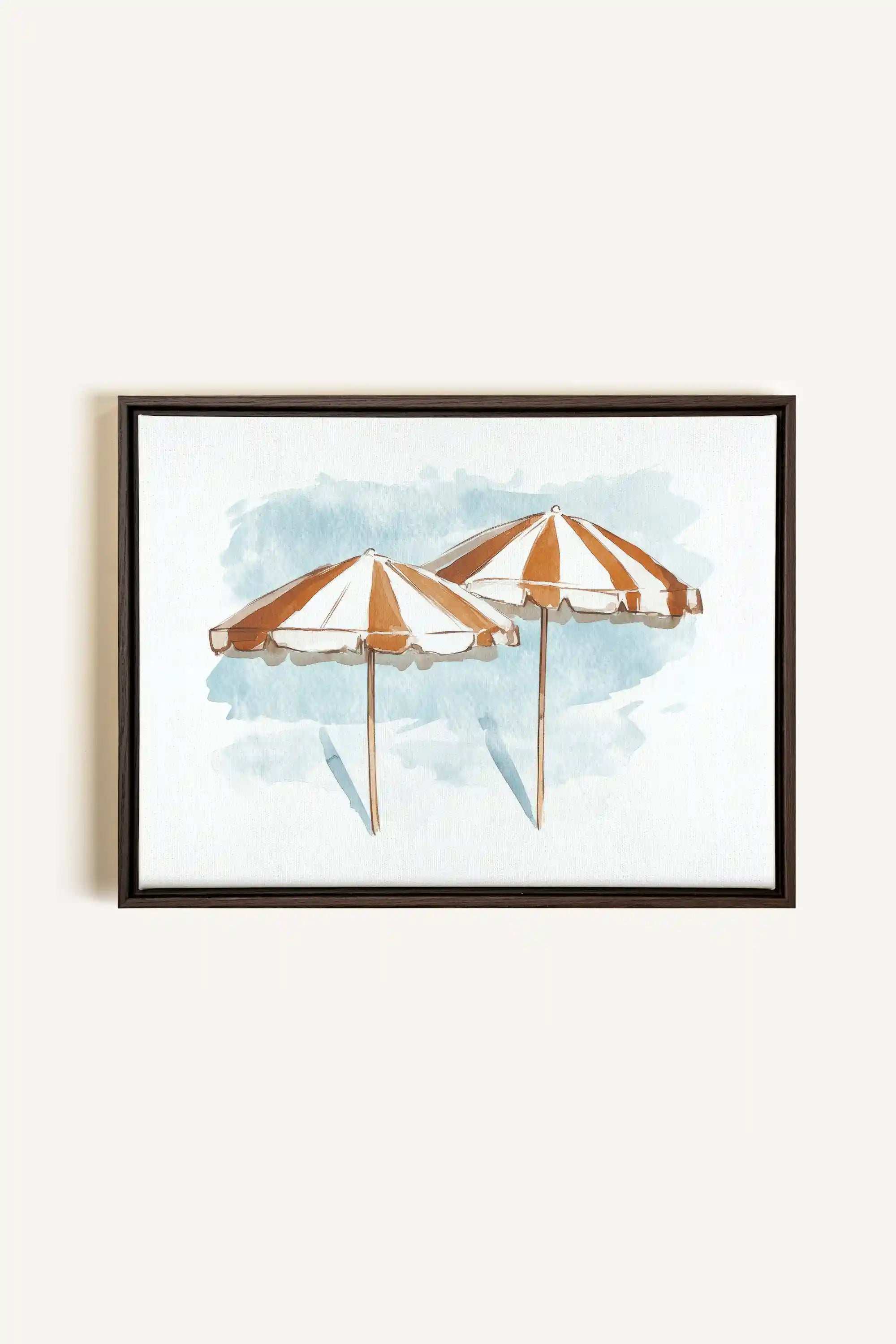 OCEAN SHADE, Artwork on stretched canvas, framed in Walnut Brown