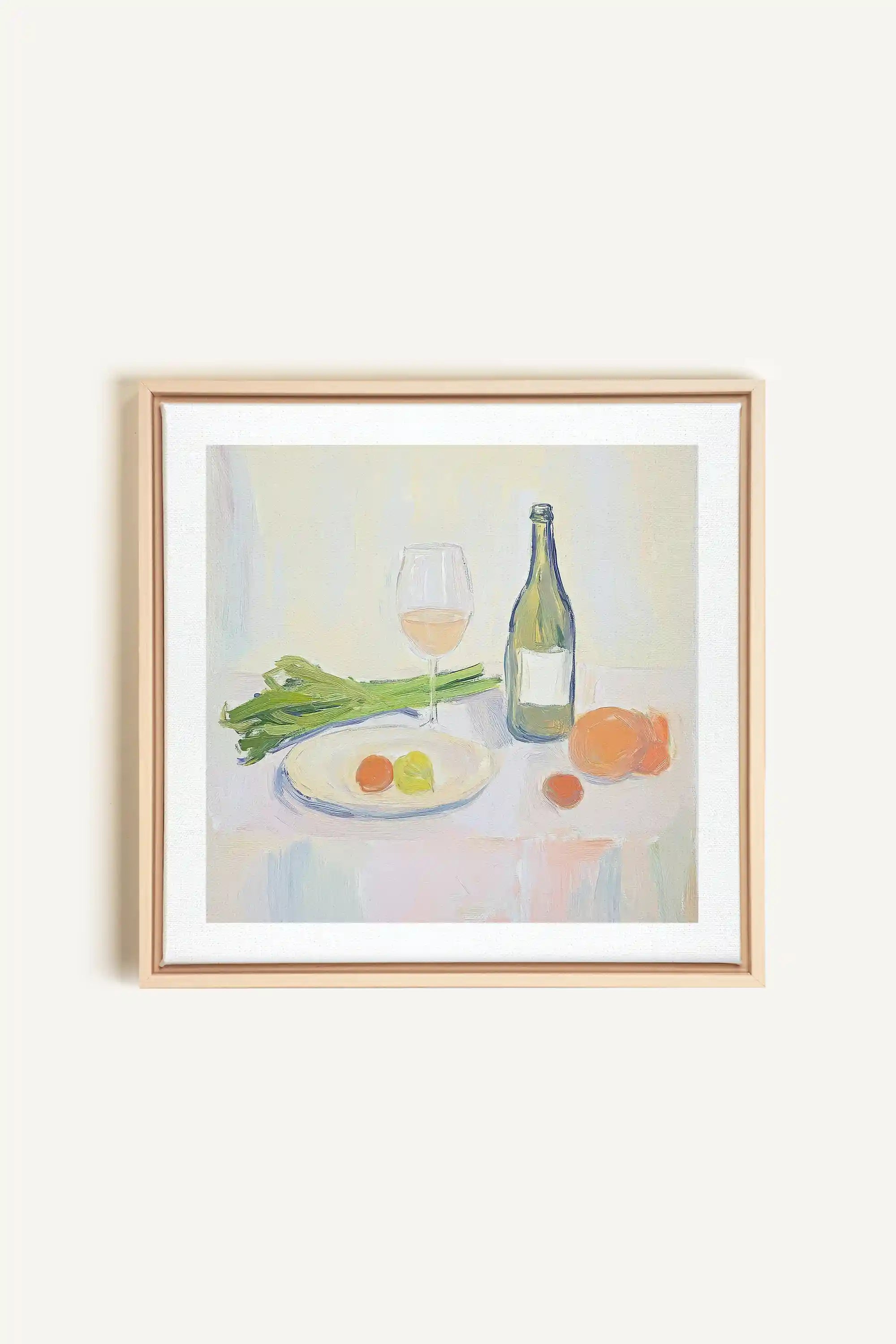 PALETTE GOURMANDE, Oeuvre sur toile étirée, encadré Naturel Clair