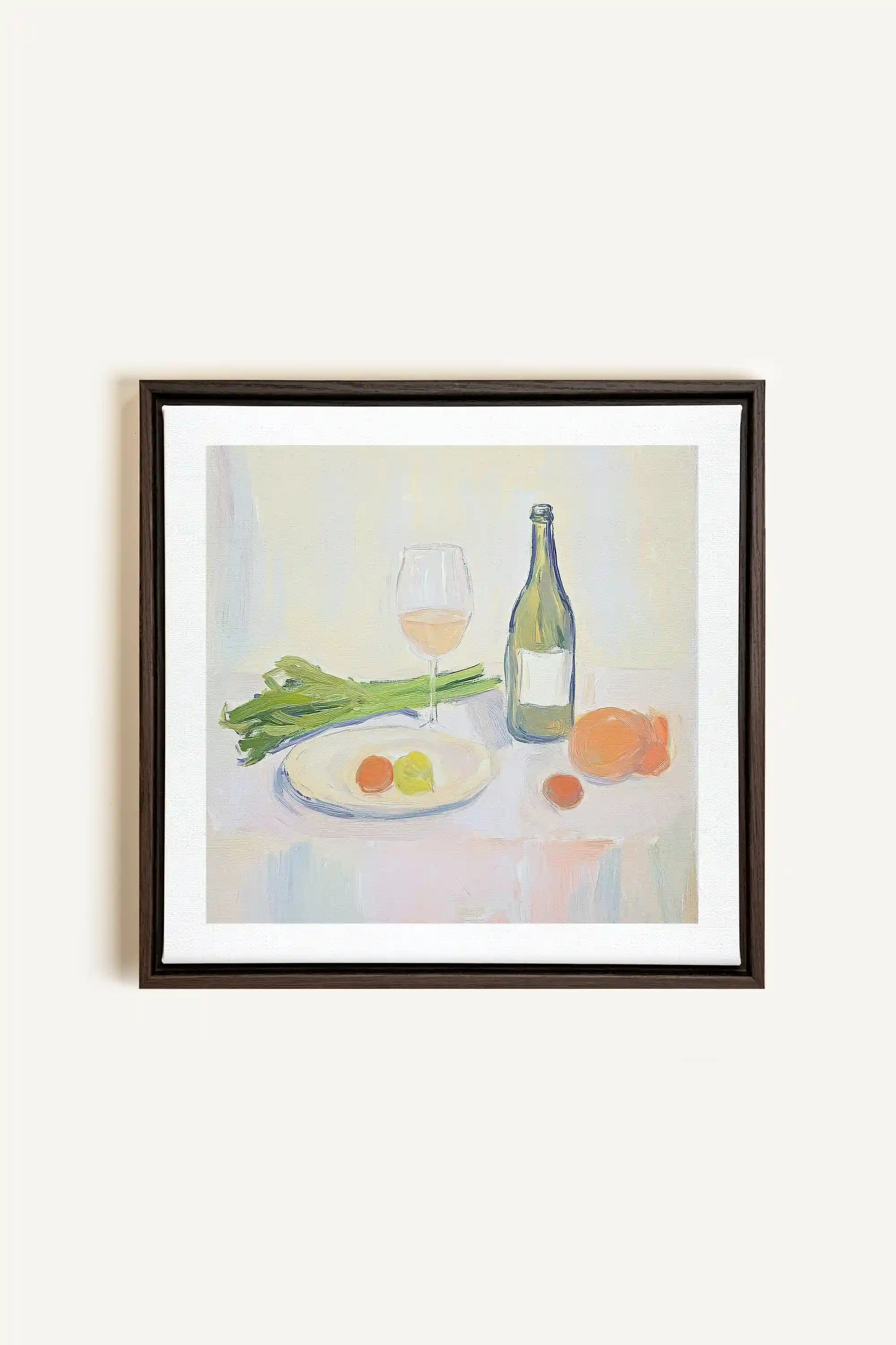 PALETTE GOURMANDE, Oeuvre sur toile étirée, encadré Brun Noyer