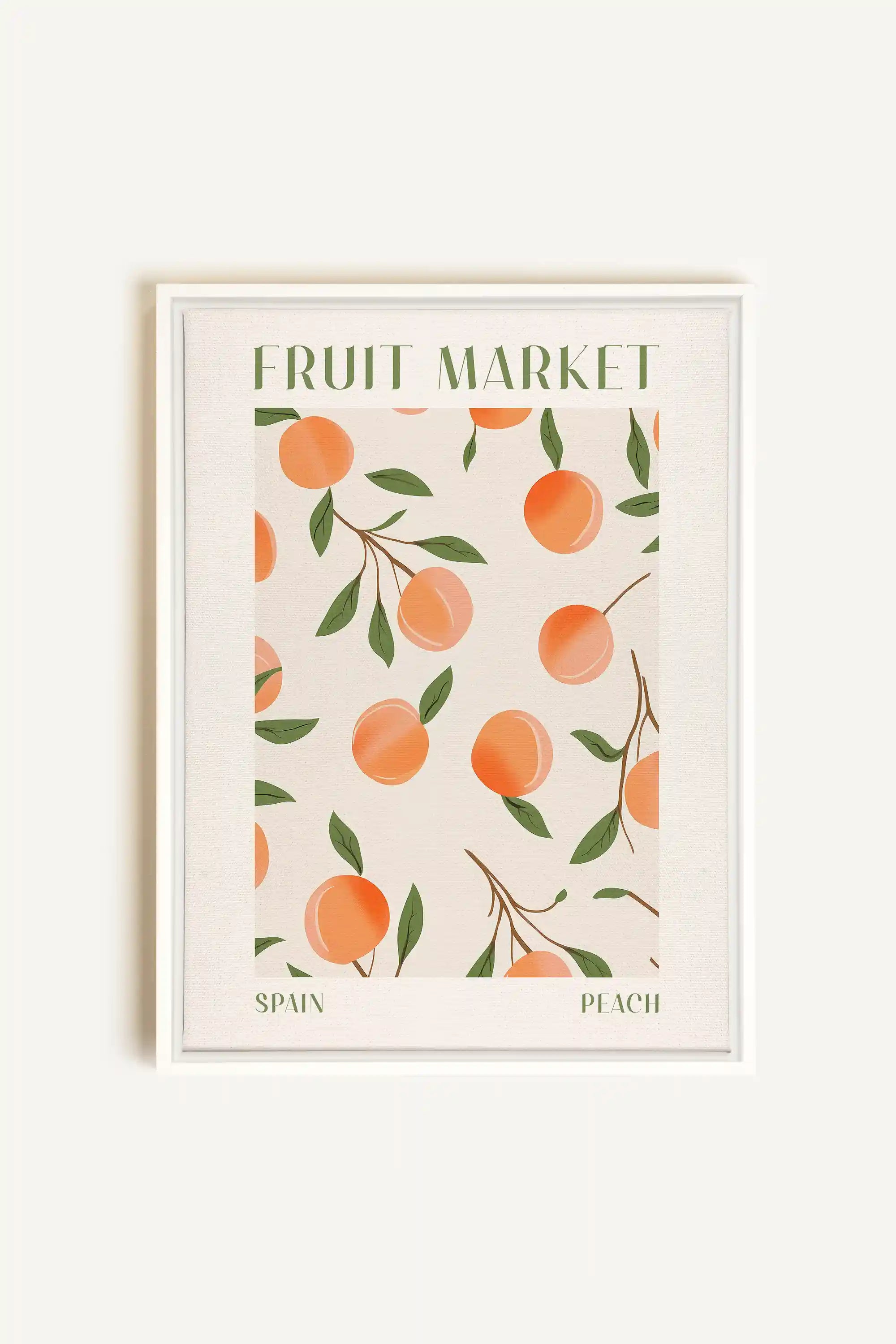 PEACH, Artwork on stretched canvas, framed in white