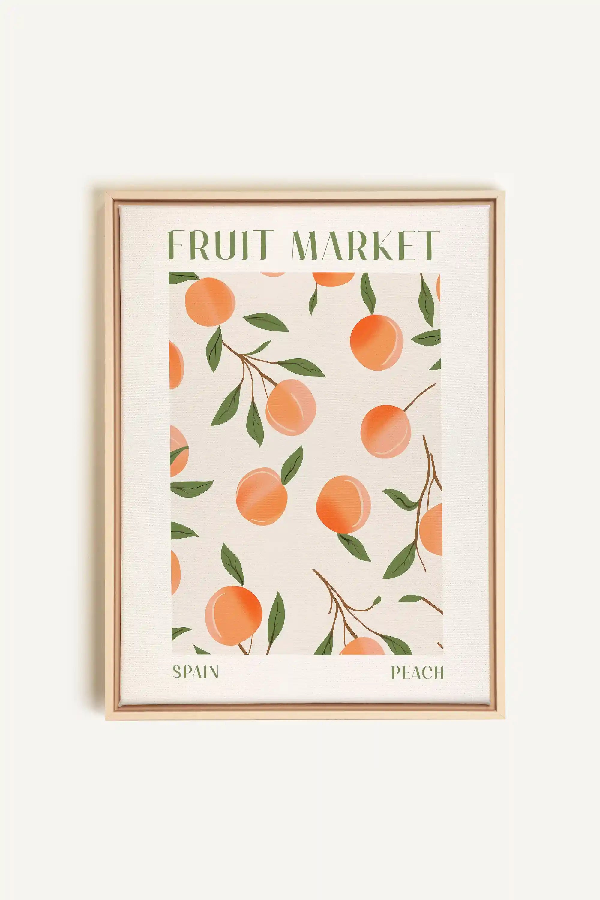 PEACH, Oeuvre sur toile étirée, encadré Naturel Clair