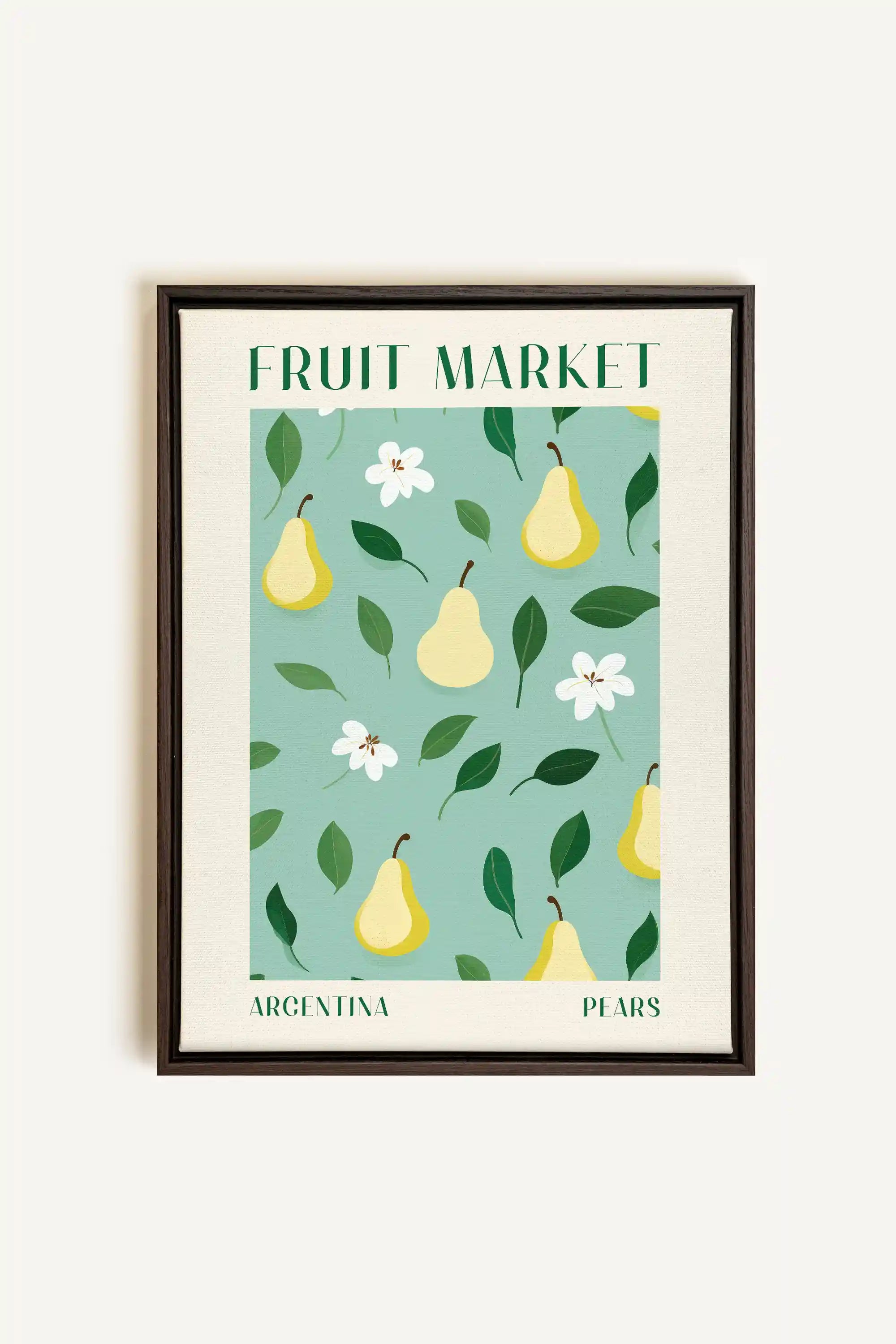 PEARS, Oeuvre sur toile étirée, encadré Brun Noyer