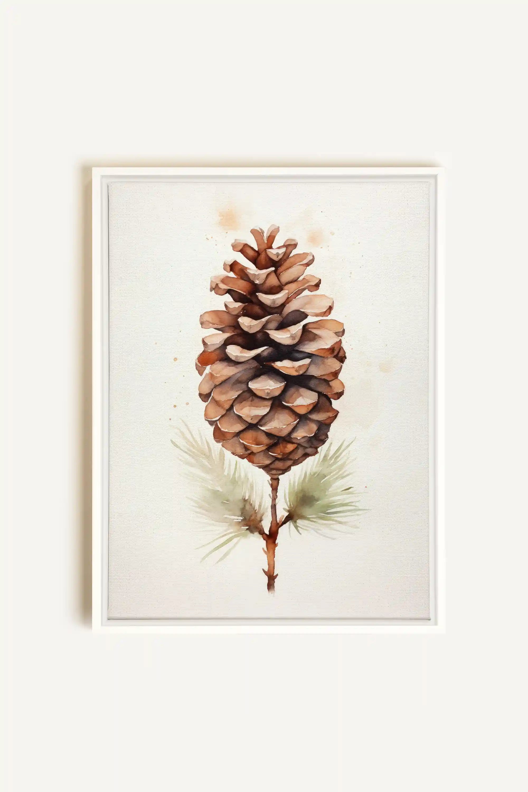 Pine haven, Artwork on stretched canvas, framed in white
