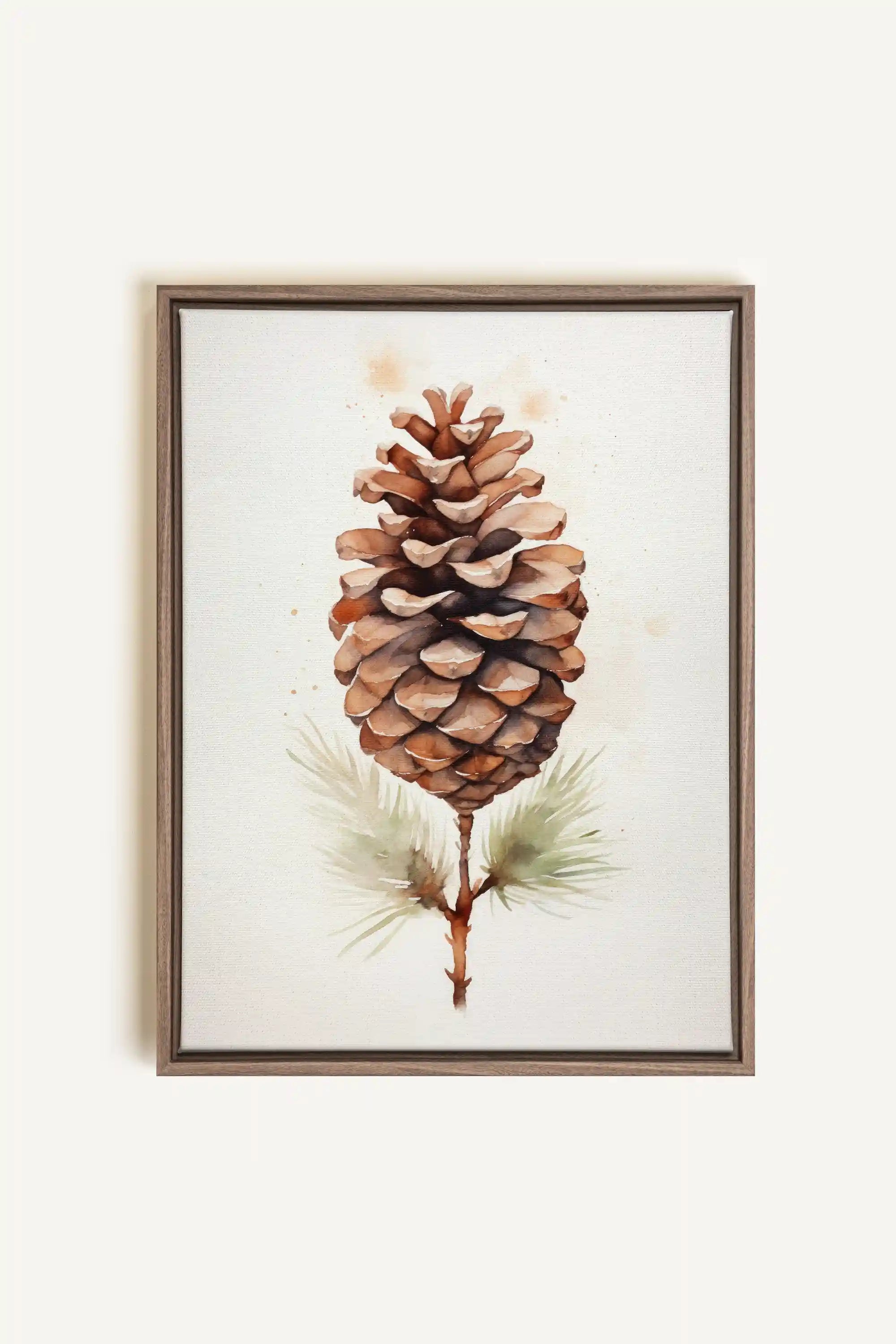 Pine haven, Oeuvre sur toile étirée, encadré Brun Chêne
