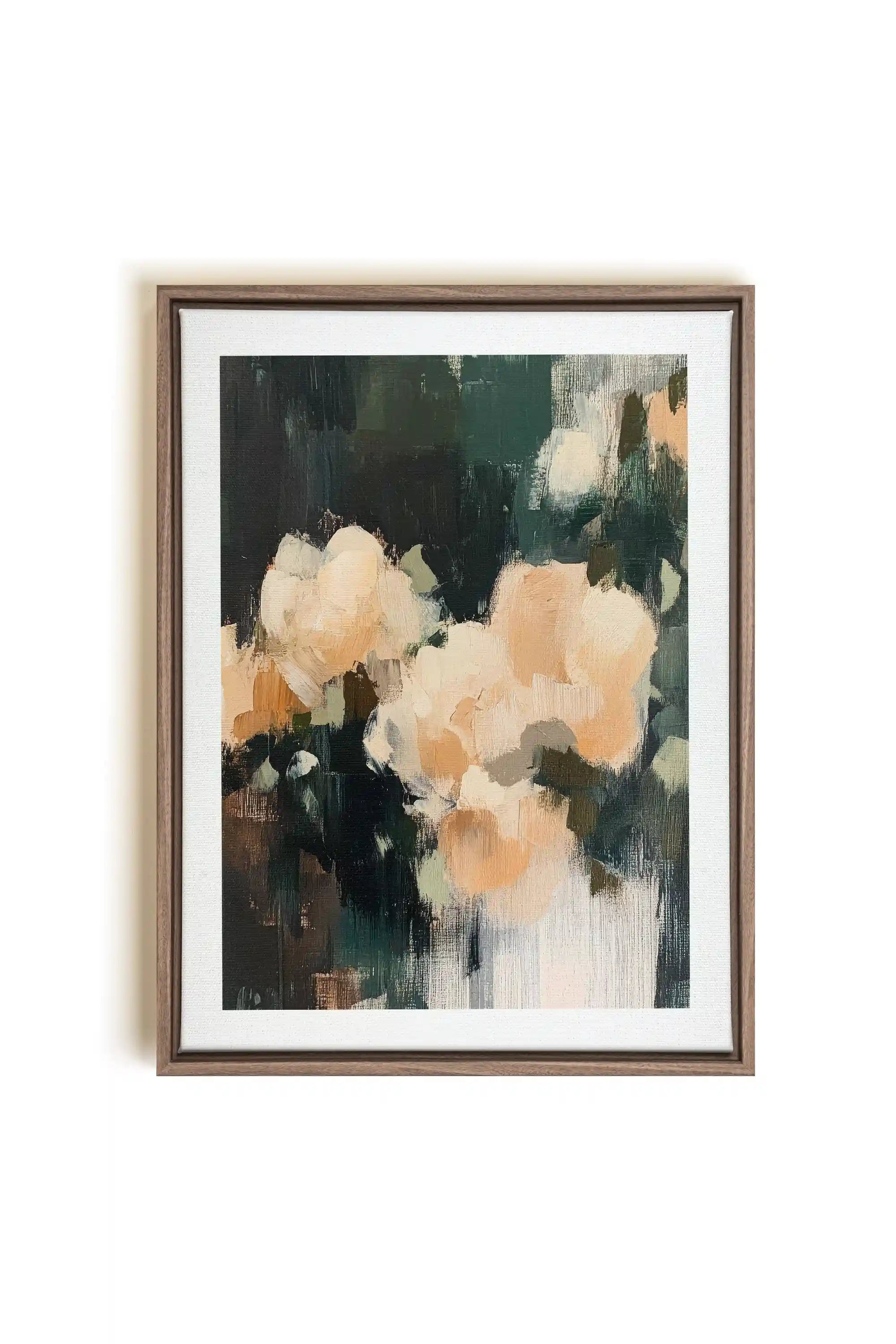 RÊVES PASTELS, Oeuvre sur toile étirée, encadré Brun Chêne