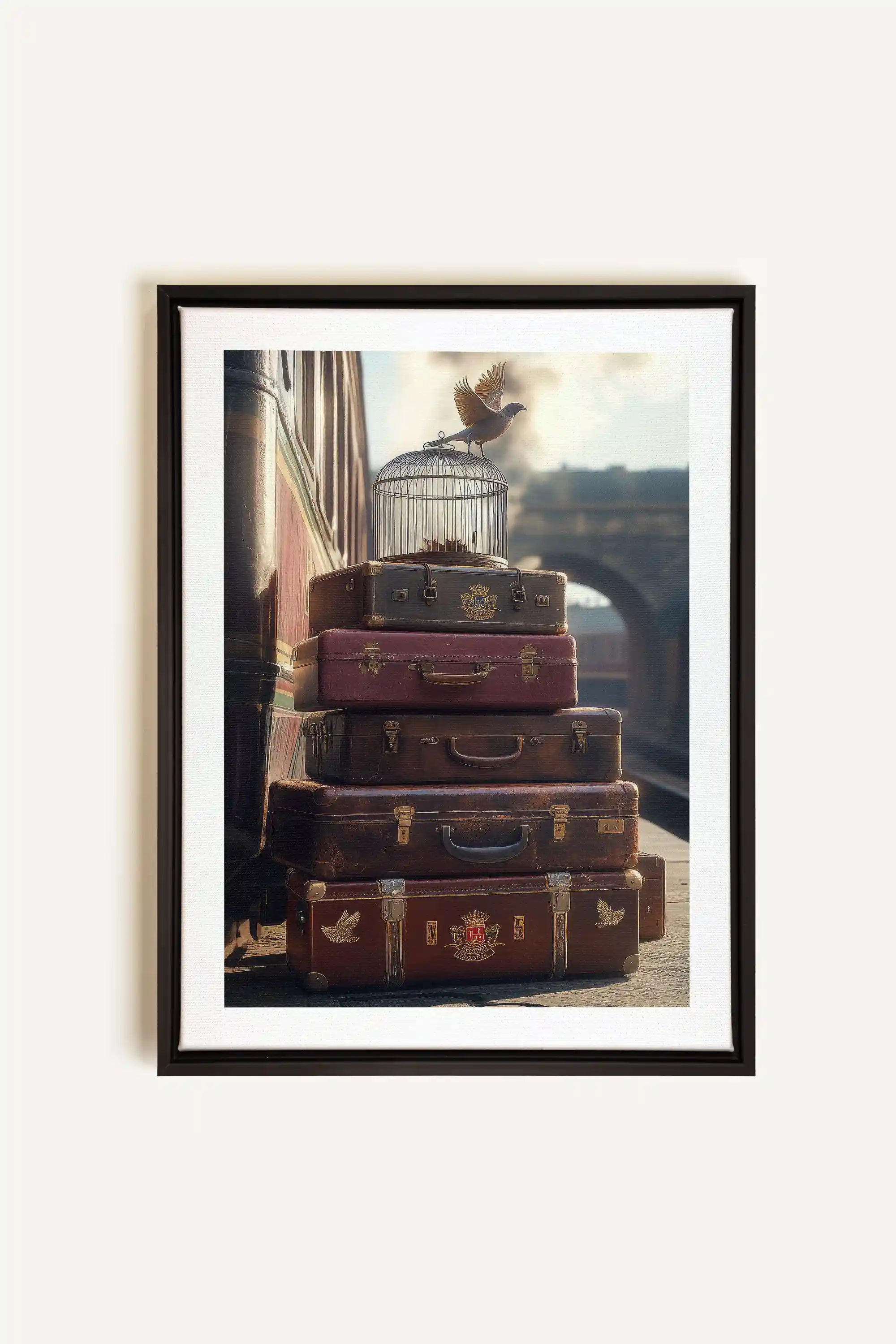 SECRET JOURNEY, Oeuvre sur toile étirée, encadré Noir