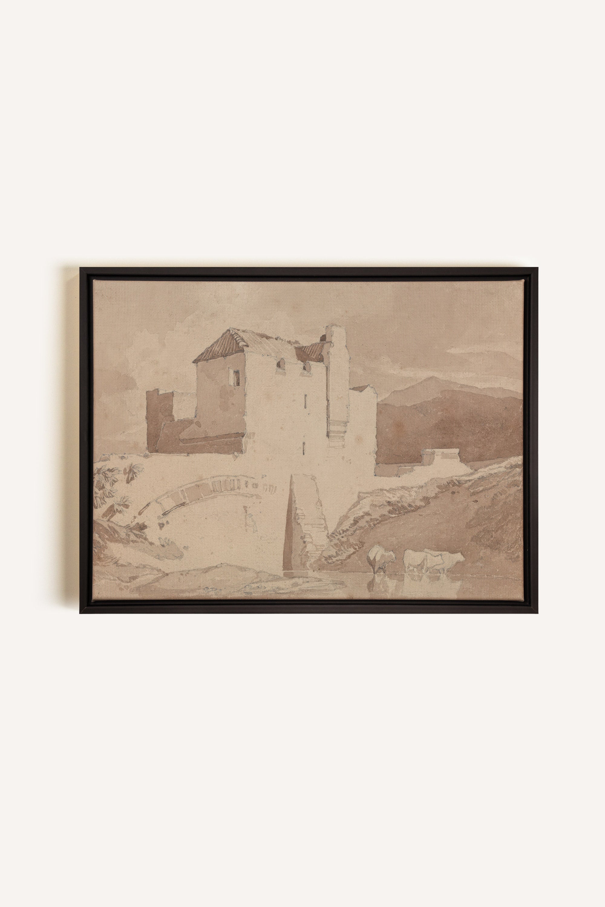 STONE AND STREAM, Oeuvre sur toile étirée, encadré Noir