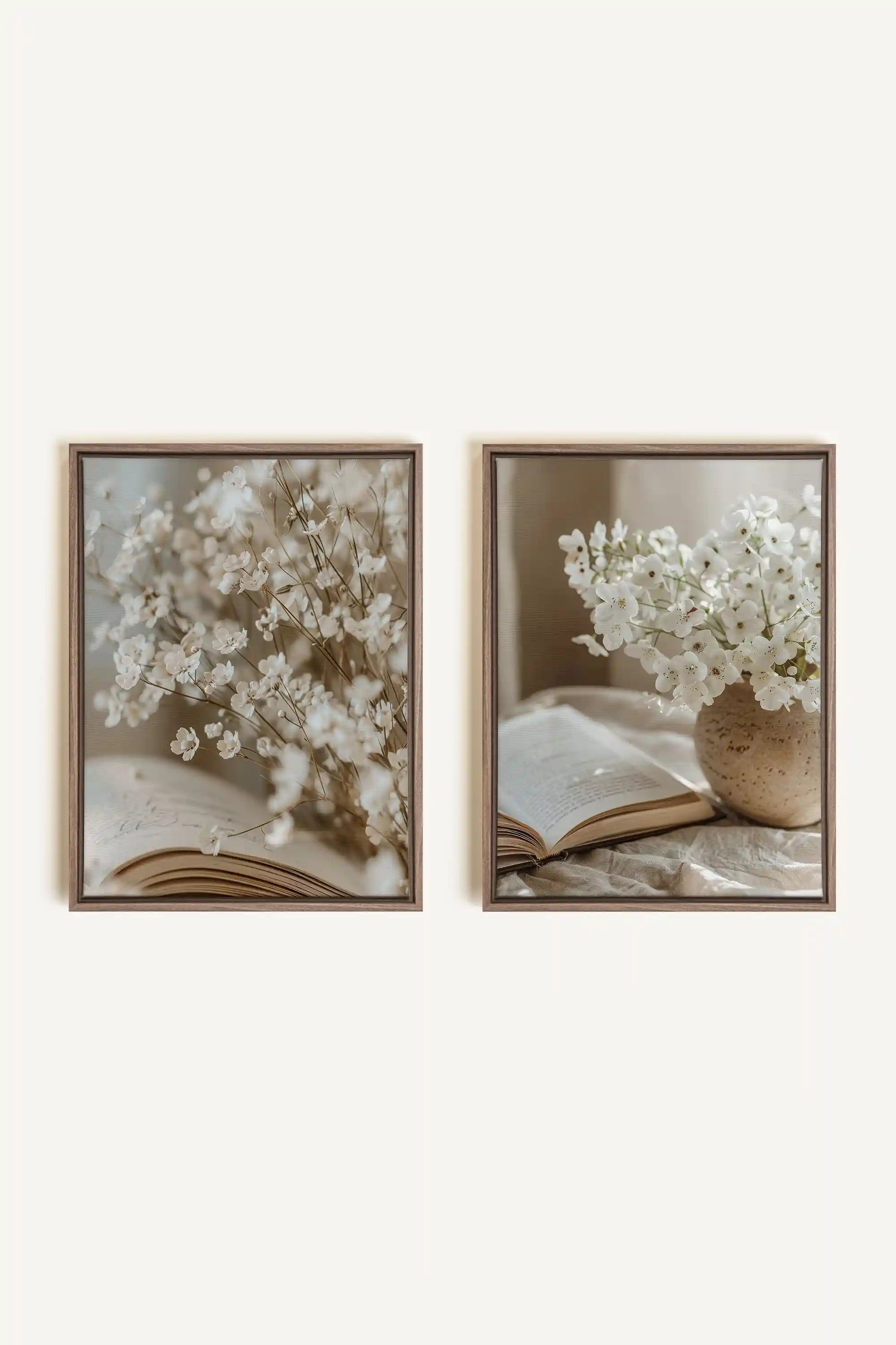 TIMELESS BEAUTY DUO, 2 Oeuvres sur toile étirée, encadré Brun Chêne