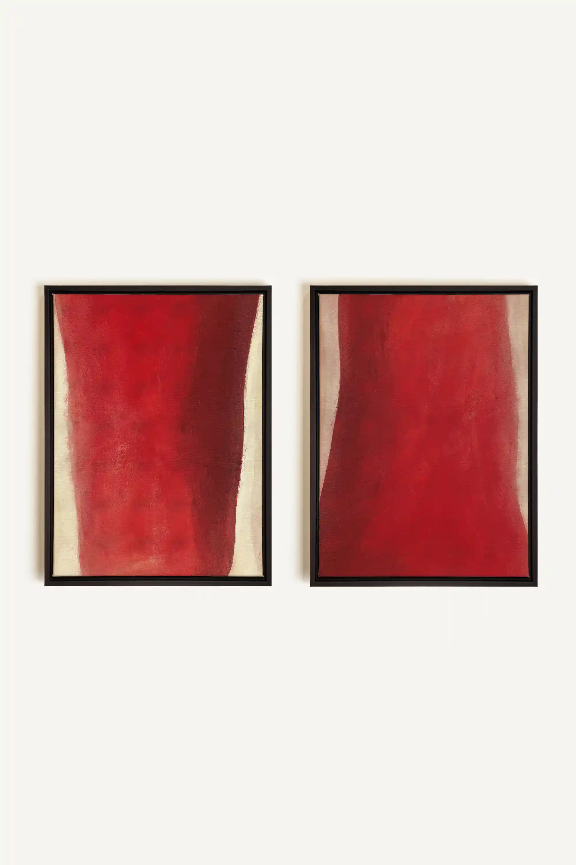 TWIN FLAMES, 2 Oeuvres sur toile étirée, encadré Noir