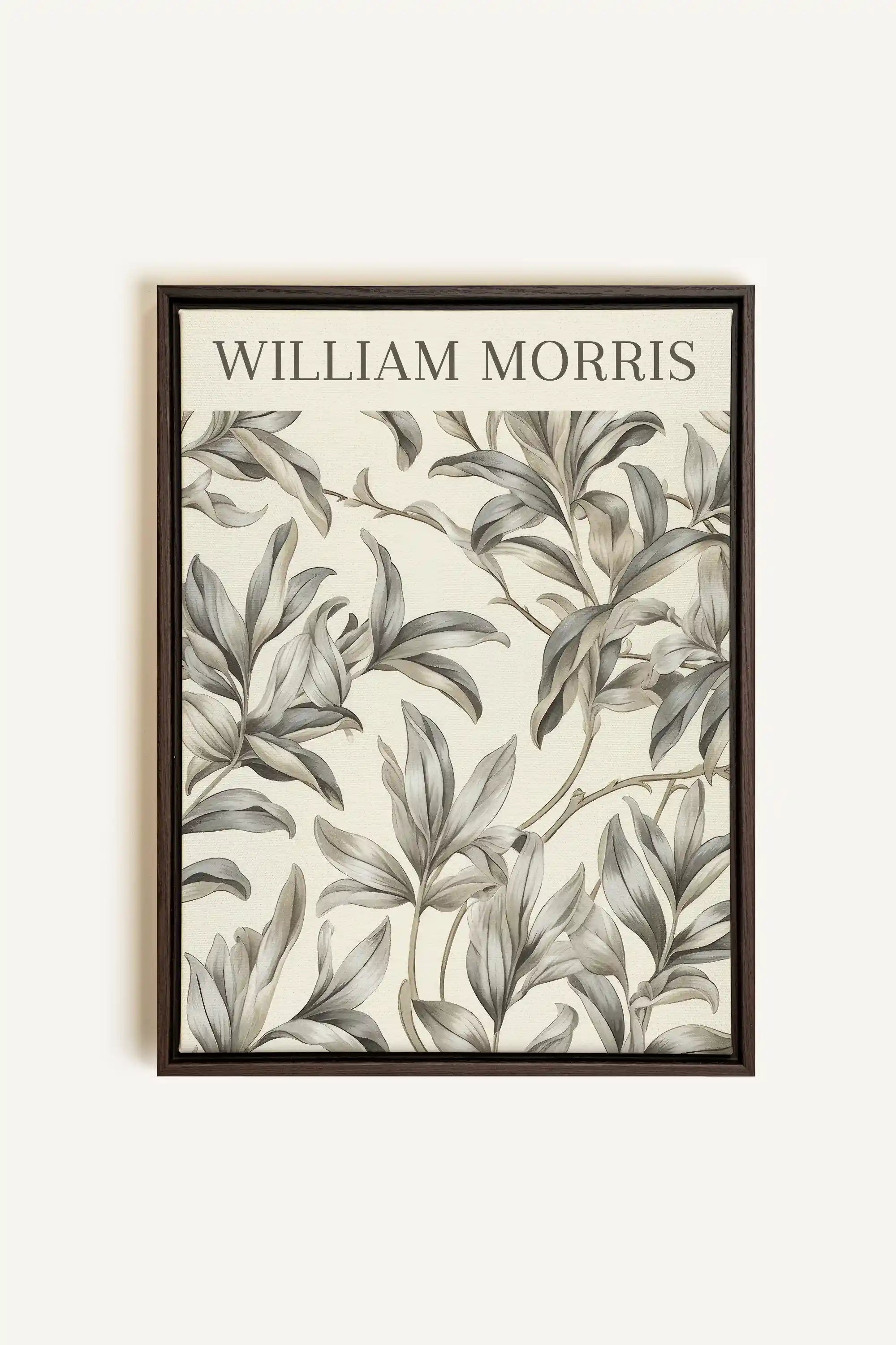 WILLIAM MORRIS, Oeuvre sur toile étirée, encadré Brun Noyer